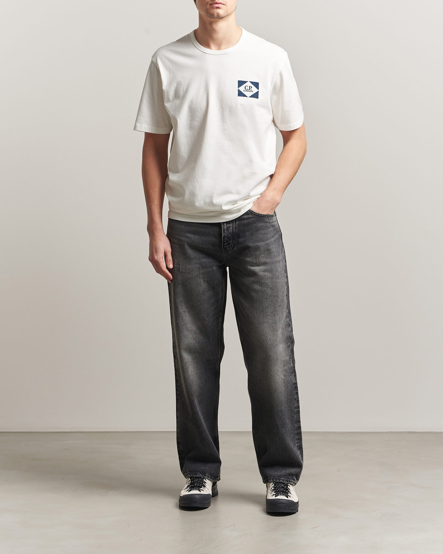 Herre | T-Shirts | C.P. Company | Cotton Jersey Back Print T-Shirt White