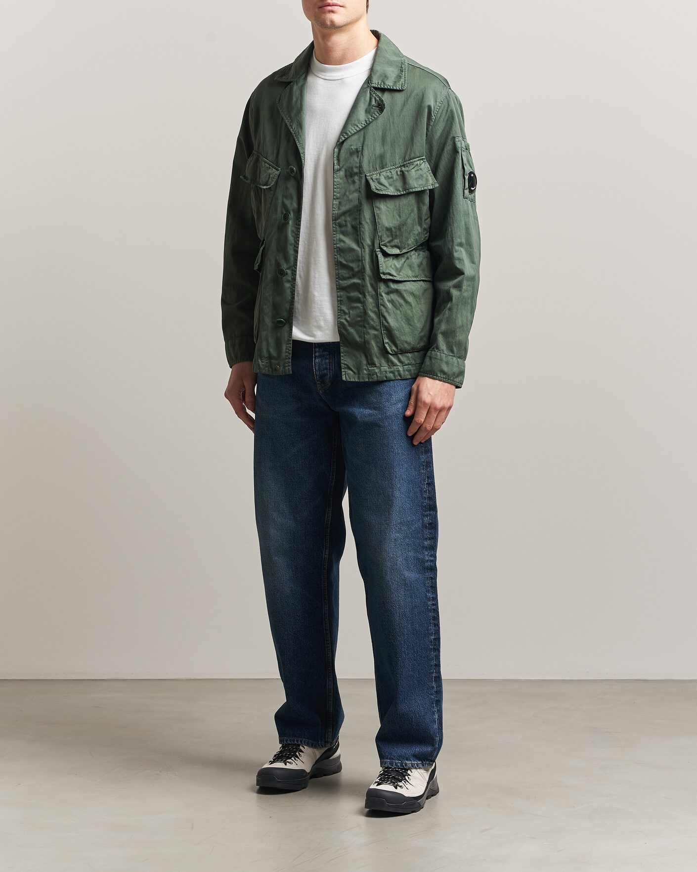 Herre | Jakker | C.P. Company | Raso Cinque Cotton Nylon Jungle Jacket Dark Green