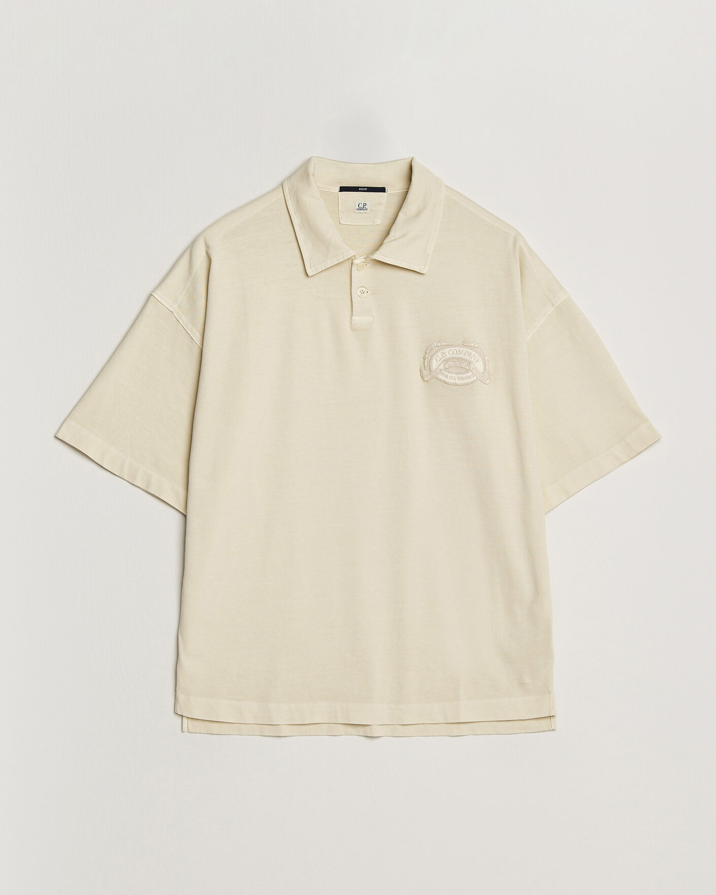 Herre | Polotrøjer | C.P. Company | Boxy Fit Cotton Logo Polo Cream
