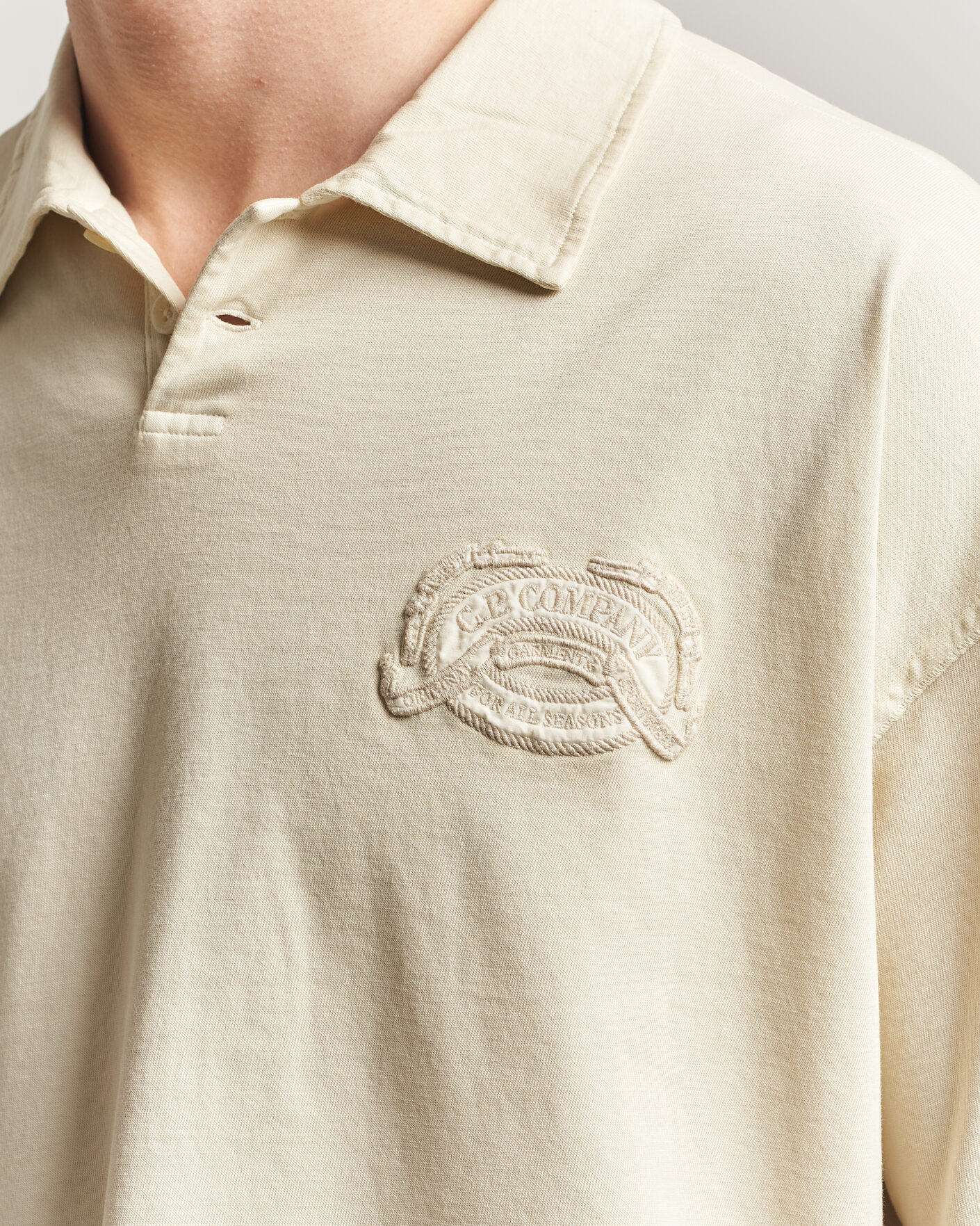 Herre | Polotrøjer | C.P. Company | Boxy Fit Cotton Logo Polo Cream