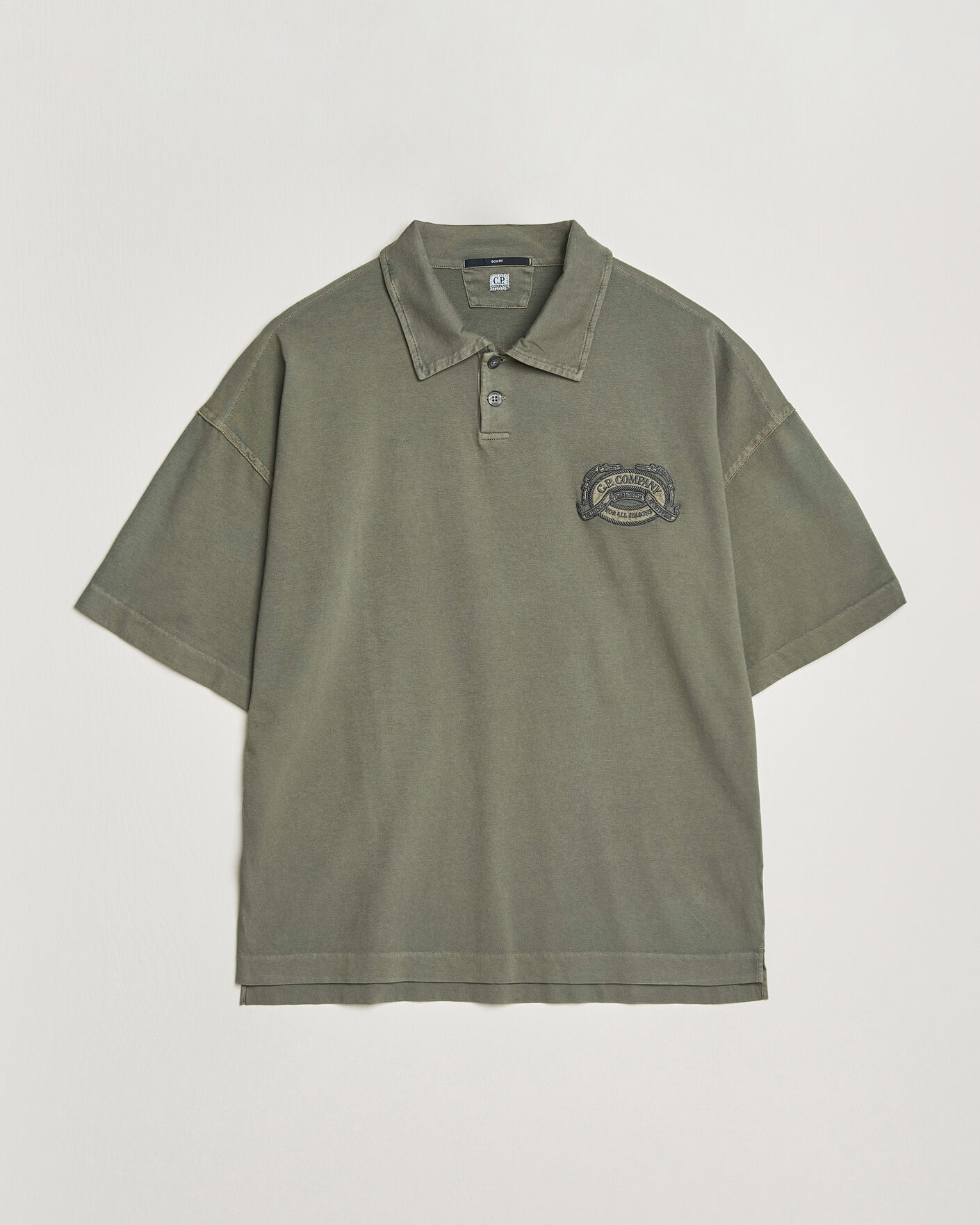 Herre | Polotrøjer | C.P. Company | Boxy Fit Cotton Logo Polo Dark Green