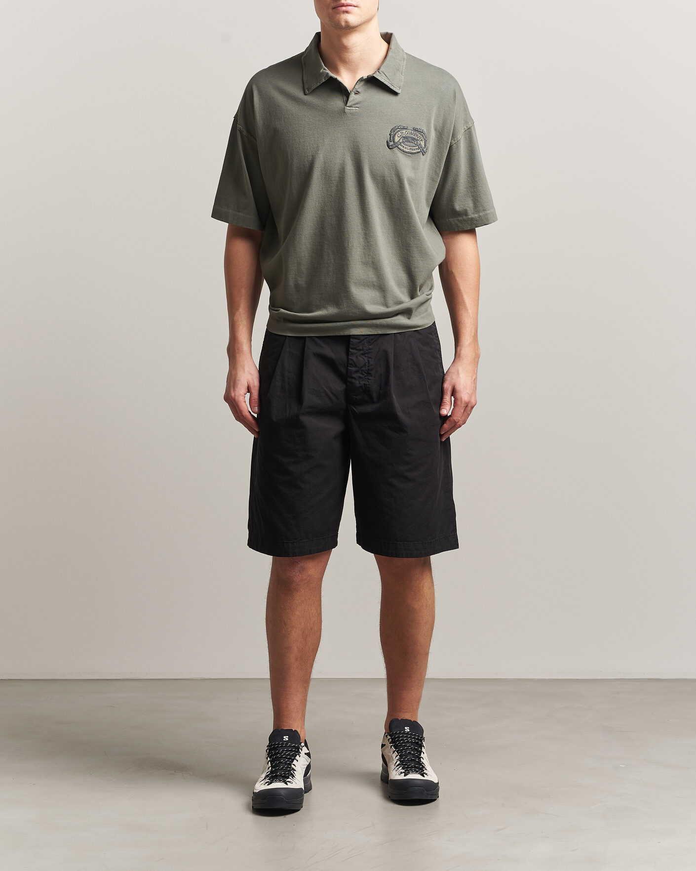 Herre | Polotrøjer | C.P. Company | Boxy Fit Cotton Logo Polo Dark Green
