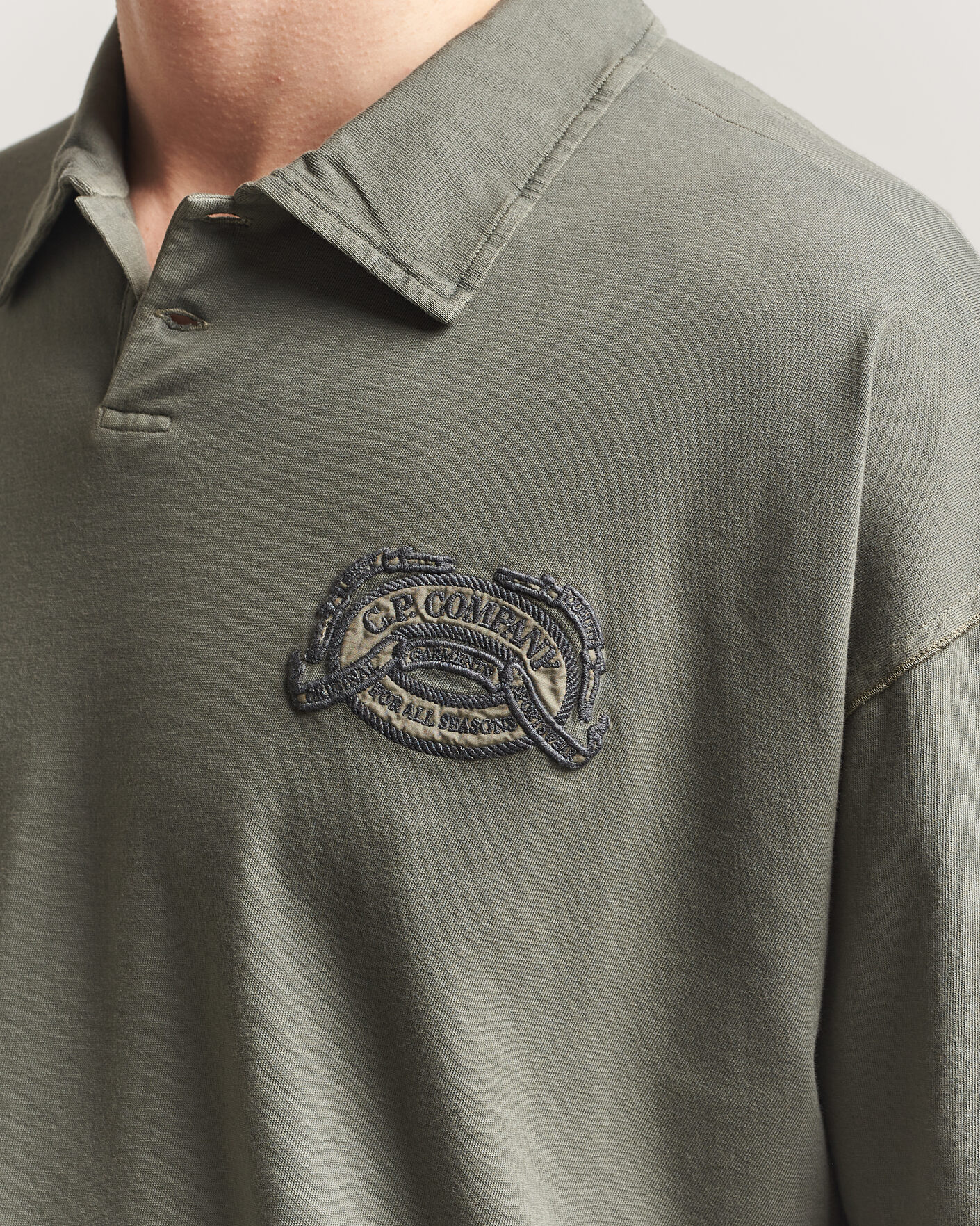 Herre | Polotrøjer | C.P. Company | Boxy Fit Cotton Logo Polo Dark Green