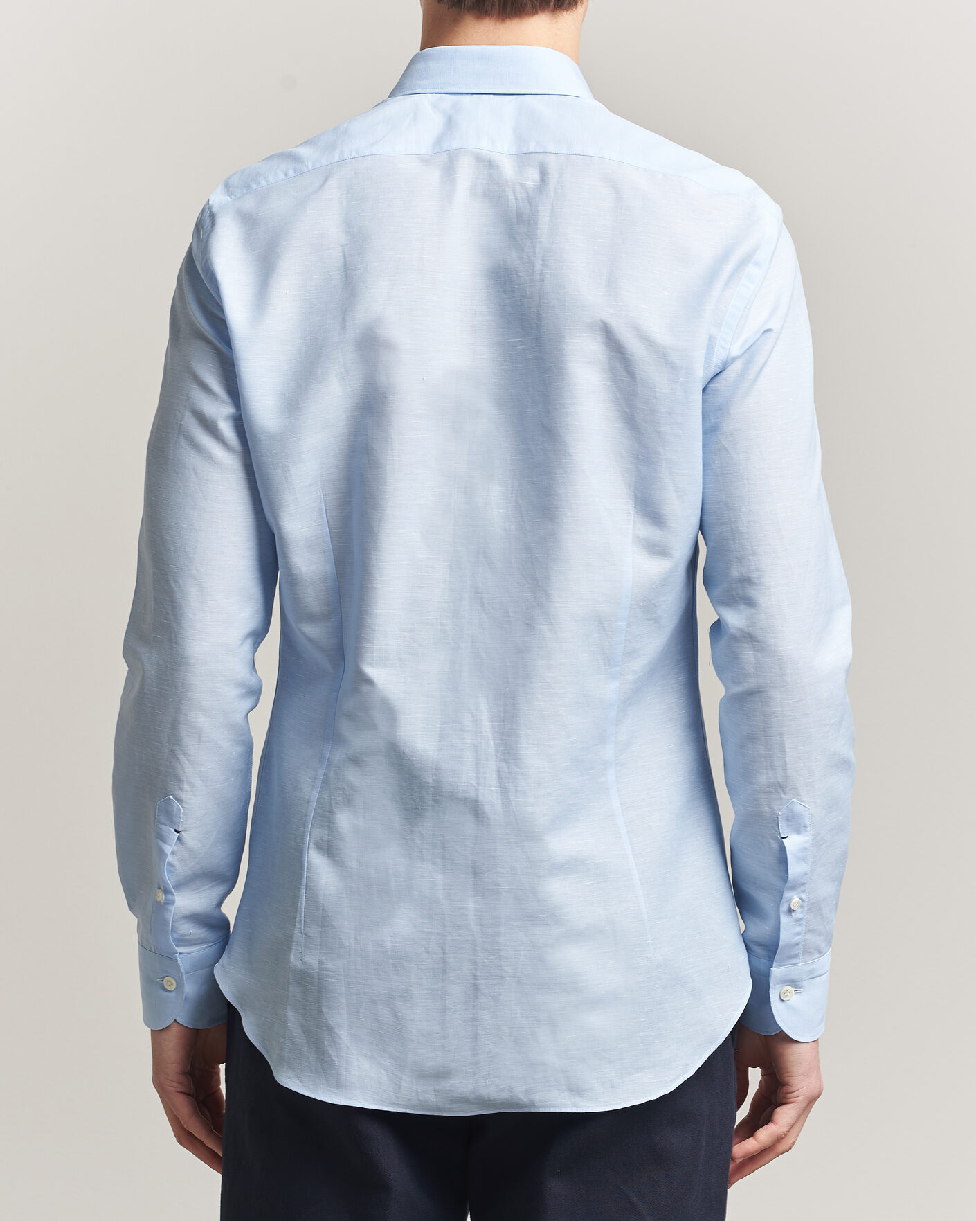 Herre | Skjorter | Mazzarelli | Soft Cotton/Linen Shirt Light Blue