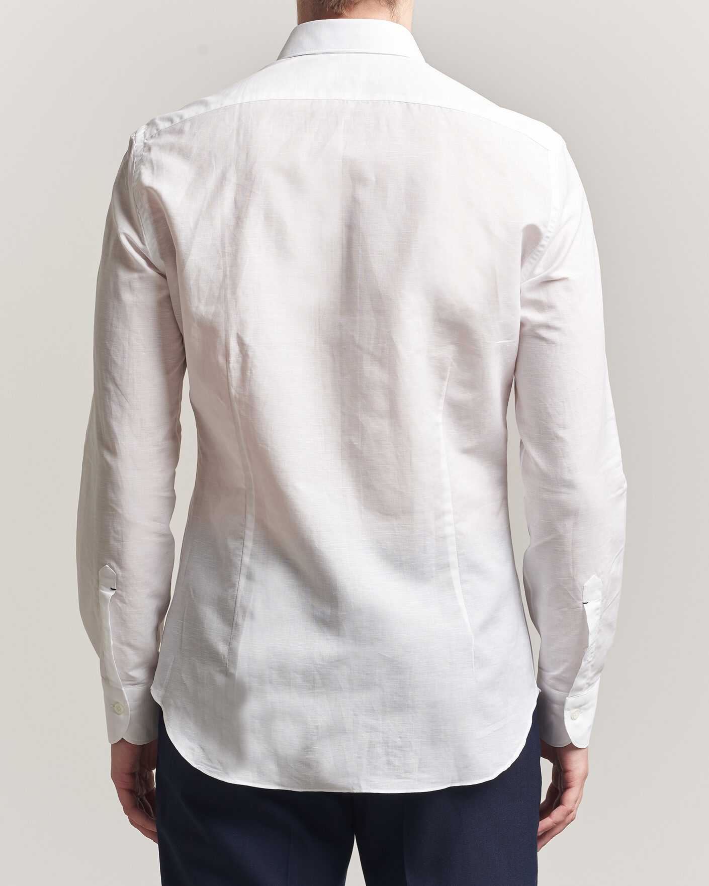 Herre | Skjorter | Mazzarelli | Soft Cotton/Linen Shirt White