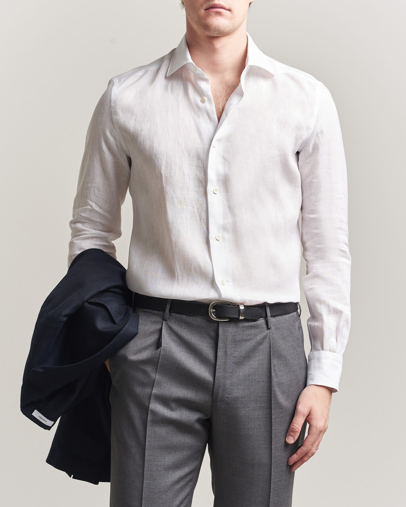 Herre | Skjorter | Mazzarelli | Soft Linen Shirt White