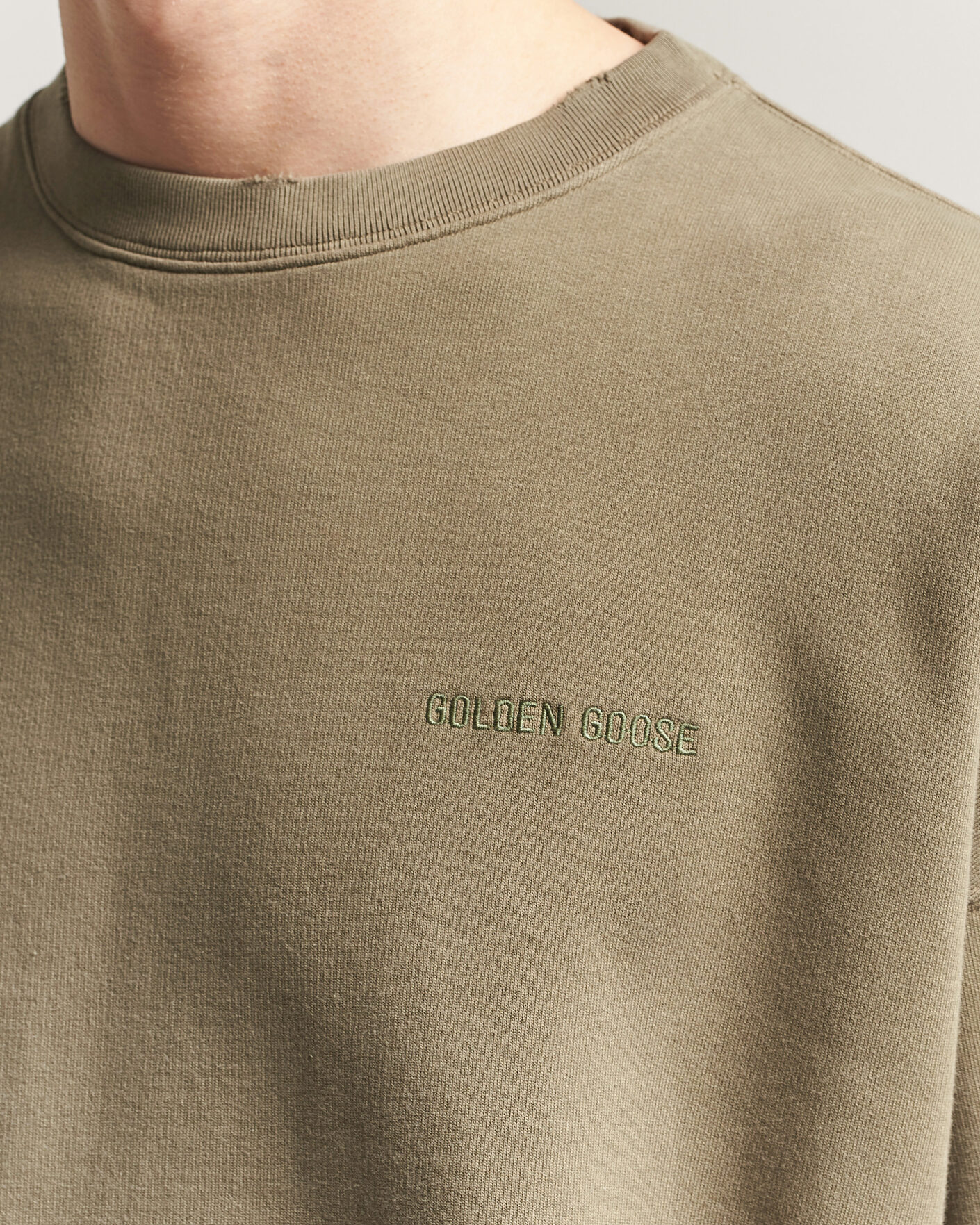Herre | Trøjer | Golden Goose | Journey Dyed Cotton Sweatshirt Washed Beige