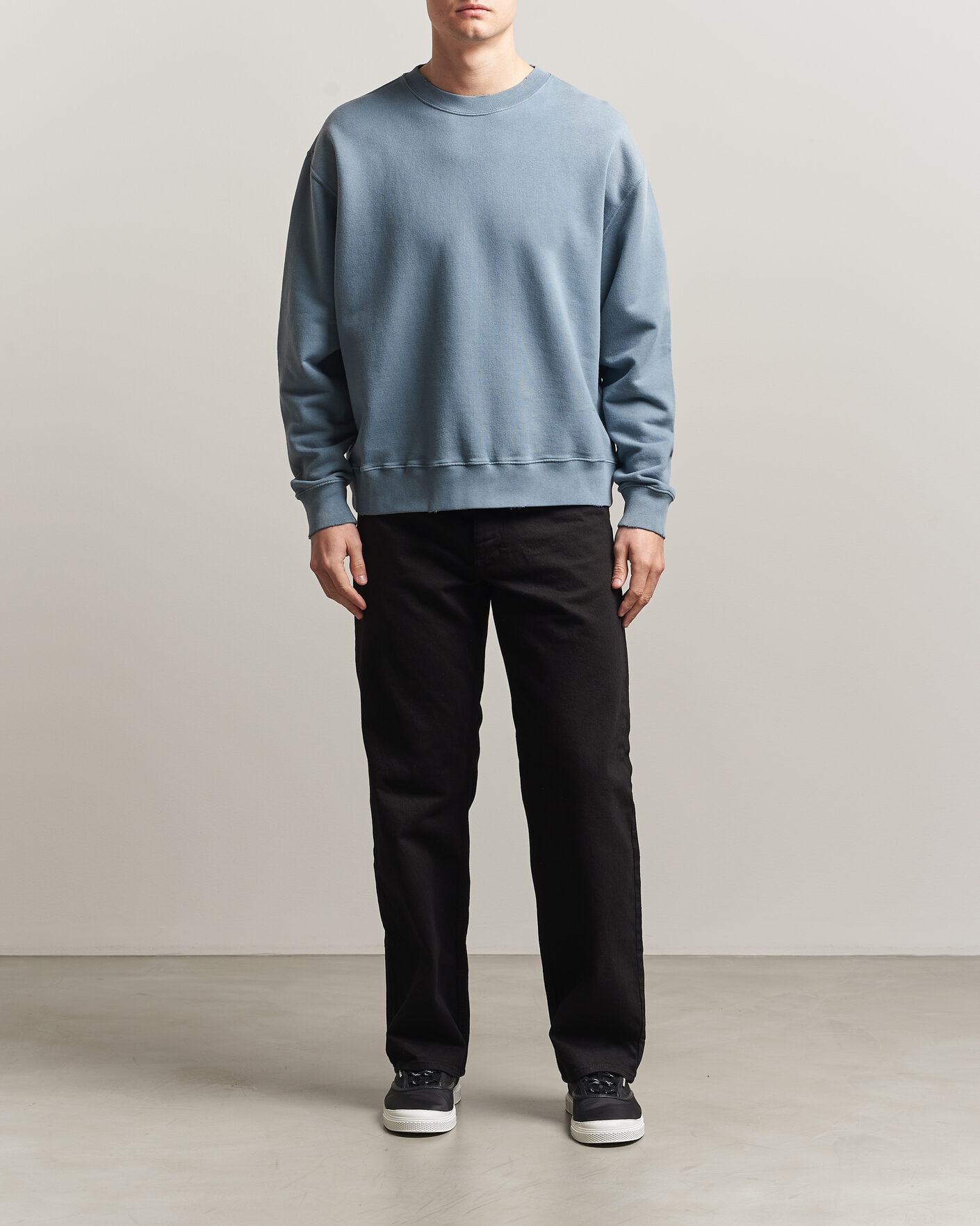 Herre | Trøjer | Golden Goose | Boxi Faded Cotton Sweatshirt Windward Blue