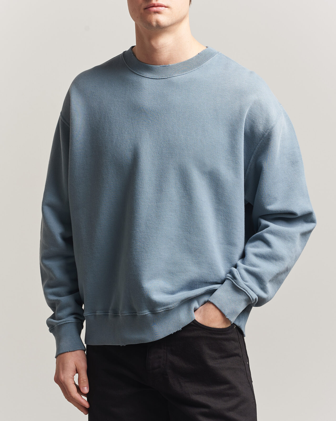 Herre | Trøjer | Golden Goose | Boxi Faded Cotton Sweatshirt Windward Blue