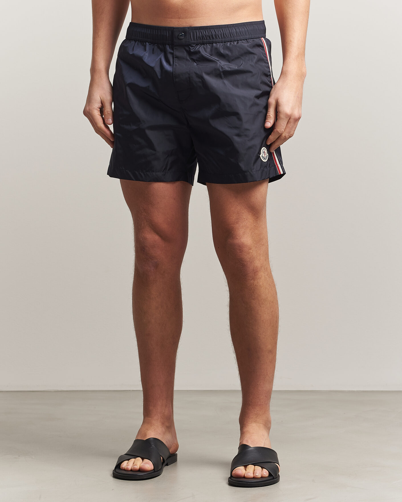 Herre | Badebukser | Moncler | Contrast Band Swim Shorts Navy