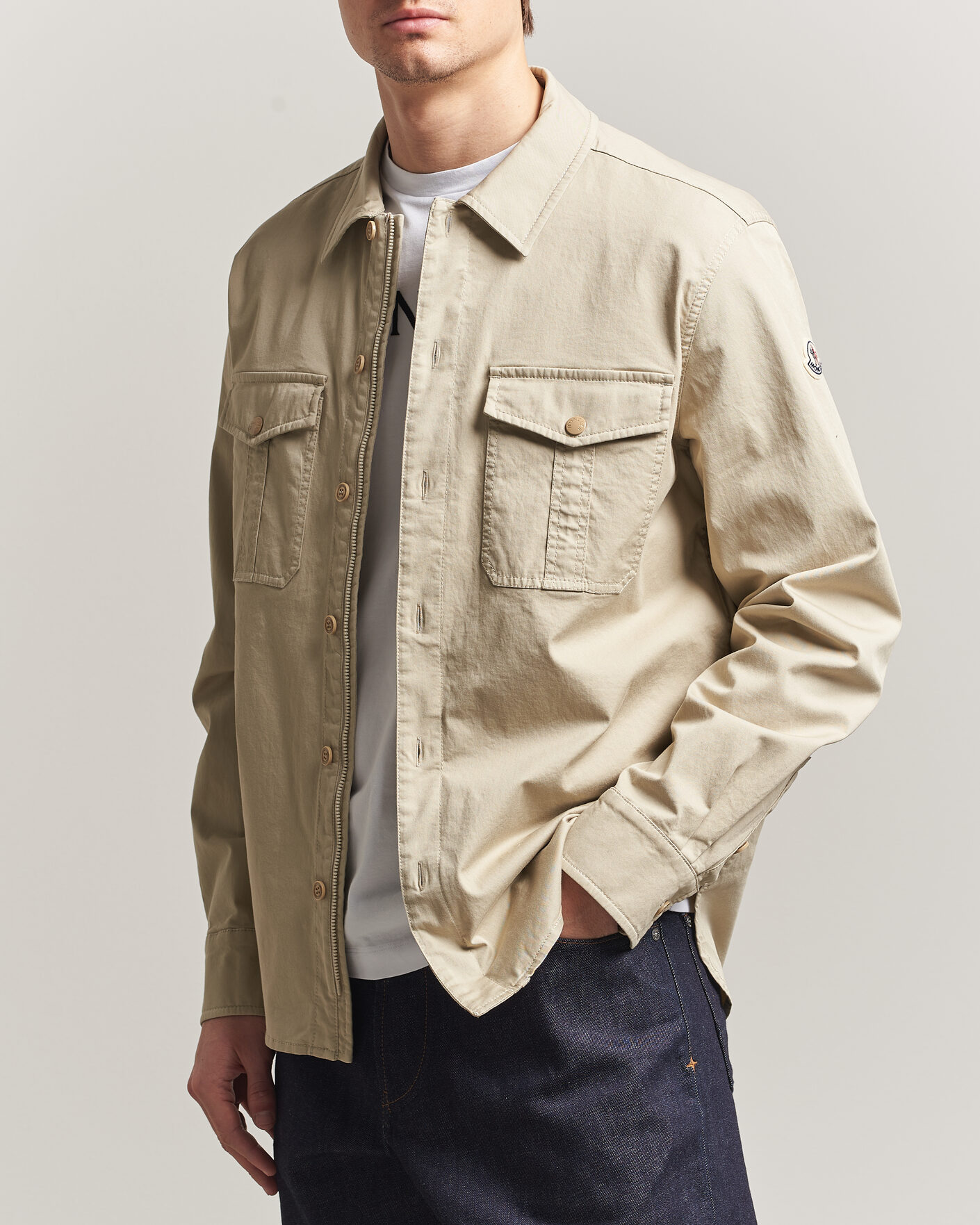 Herre | Skjorter | Moncler | Double Pocket Overshirt Beige