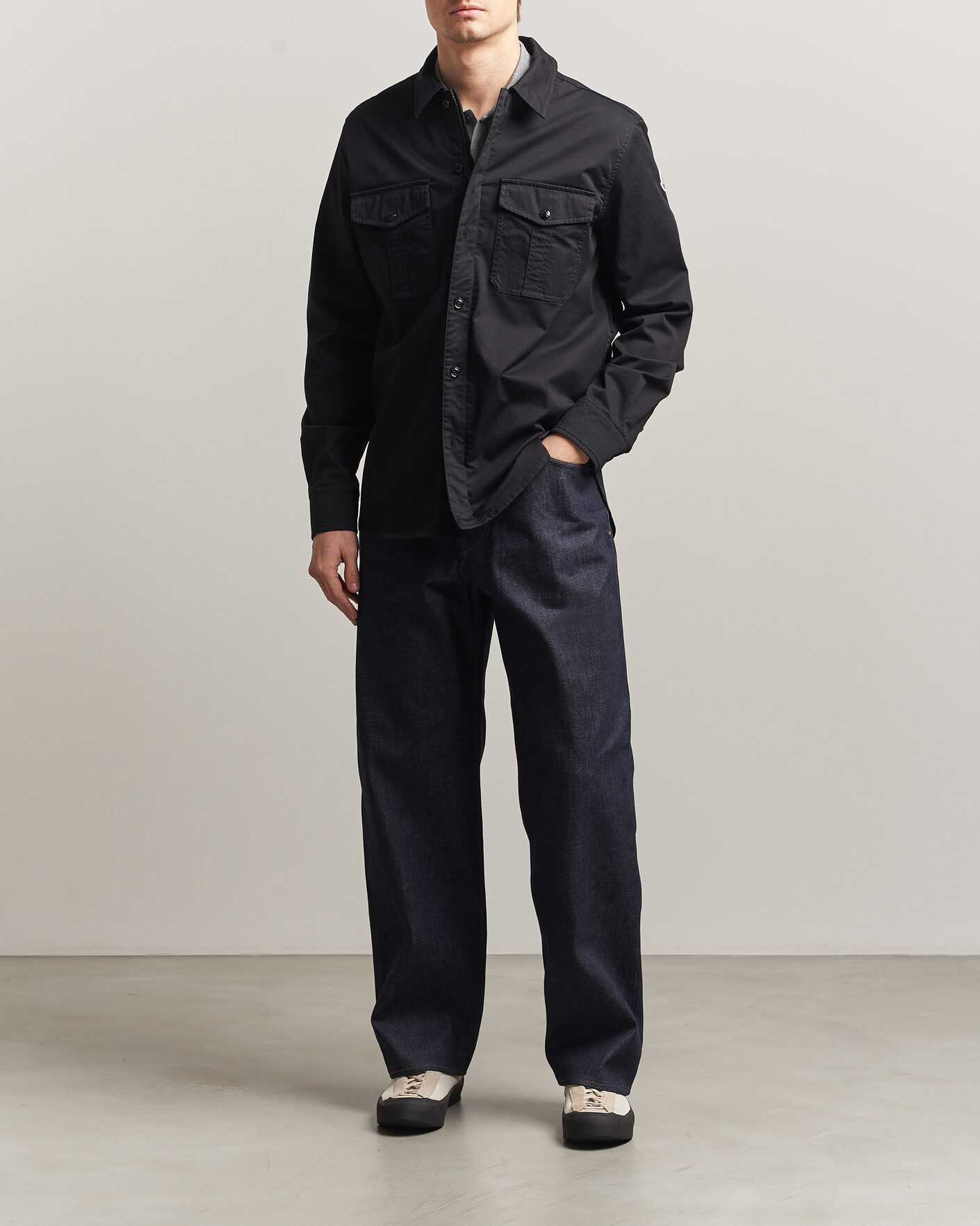 Herre | Skjorter | Moncler | Double Pocket Overshirt Black