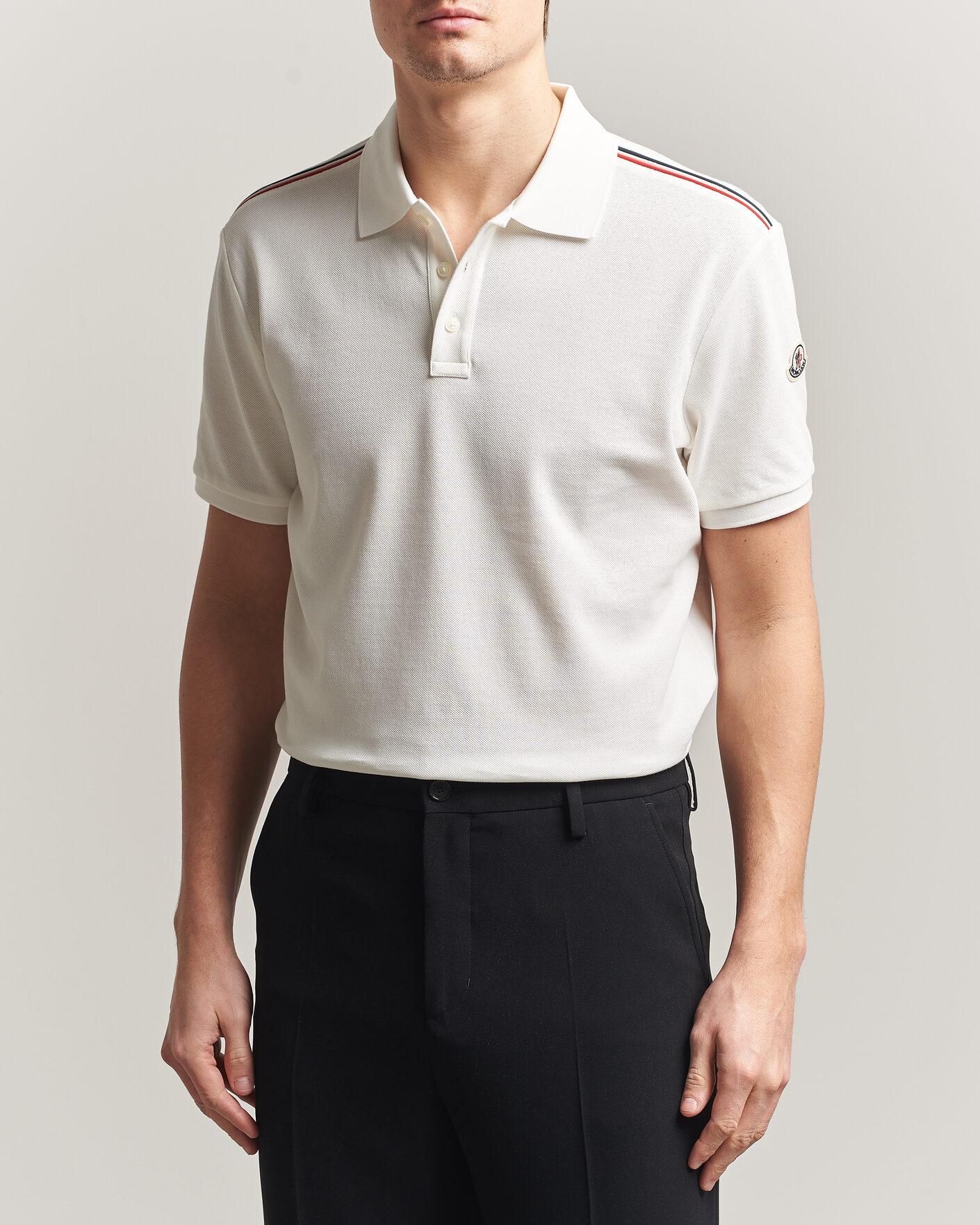Herre | Polotrøjer | Moncler | Tricolore Shoulder Polo White