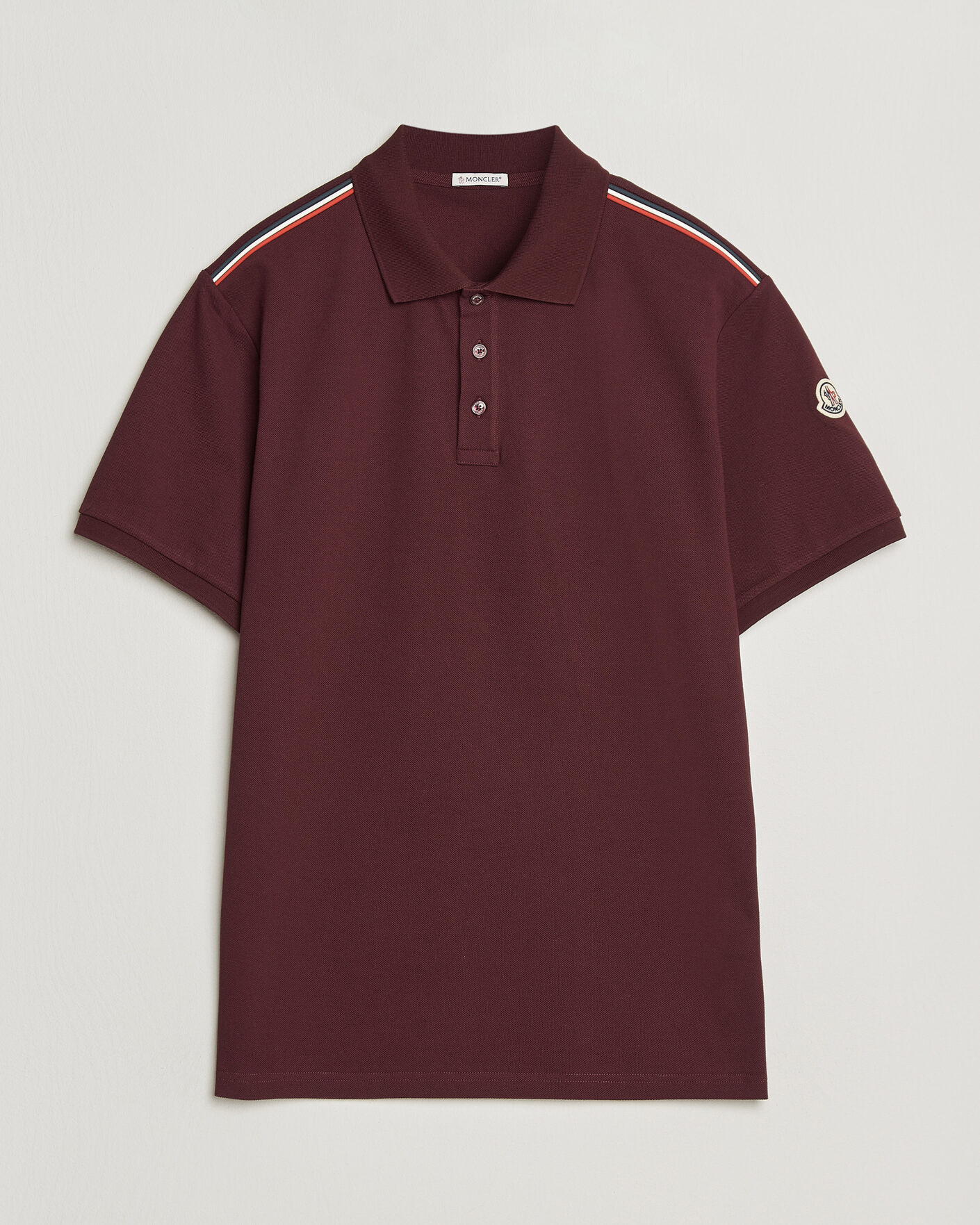 Herre | Polotrøjer | Moncler | Tricolore Shoulder Polo Burgundy