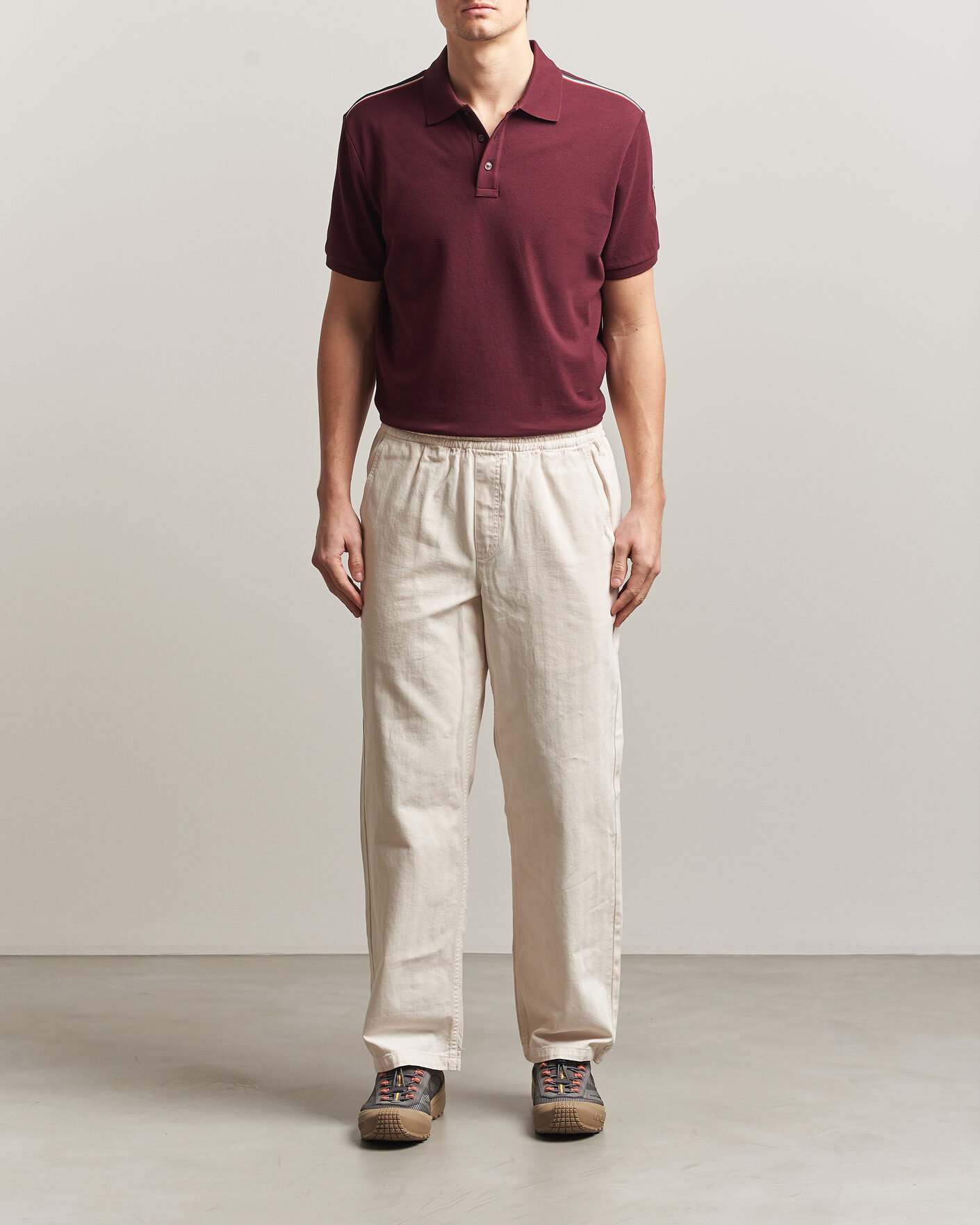 Herre | Polotrøjer | Moncler | Tricolore Shoulder Polo Burgundy