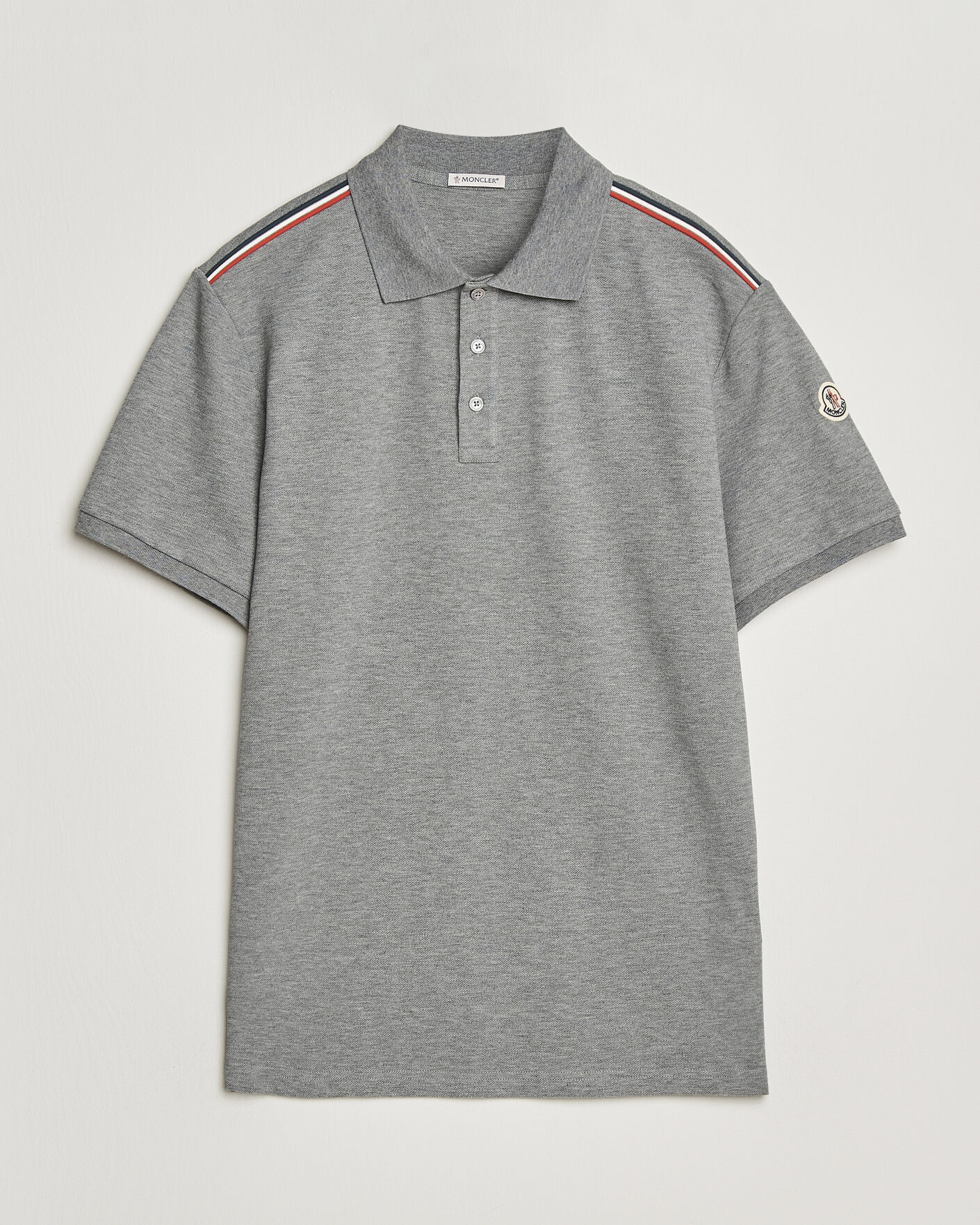 Herre | Polotrøjer | Moncler | Tricolore Shoulder Polo Light Grey