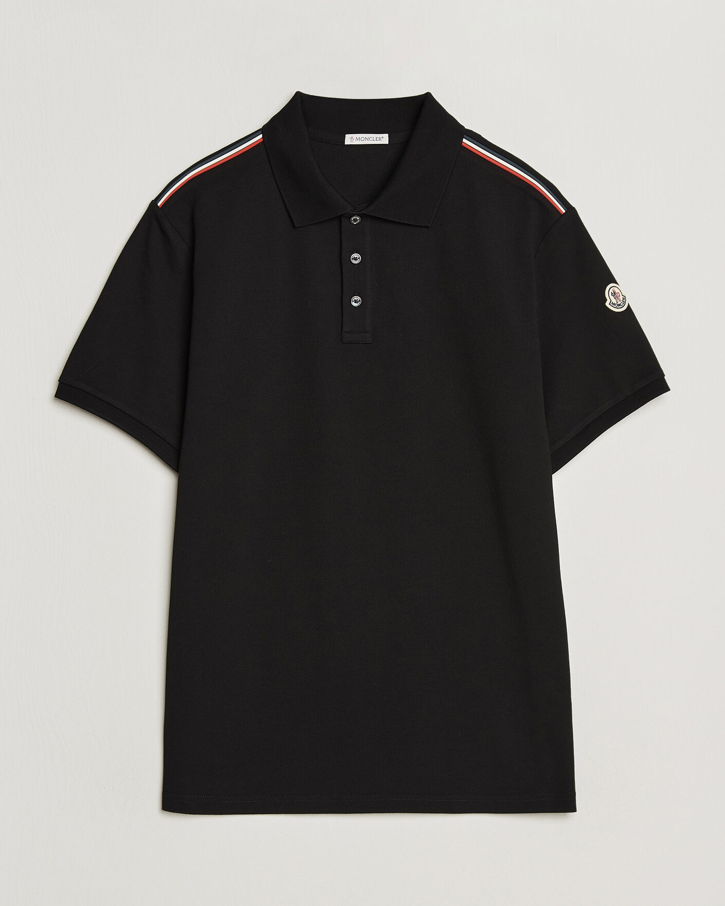 Herre | Polotrøjer | Moncler | Tricolore Shoulder Polo Black