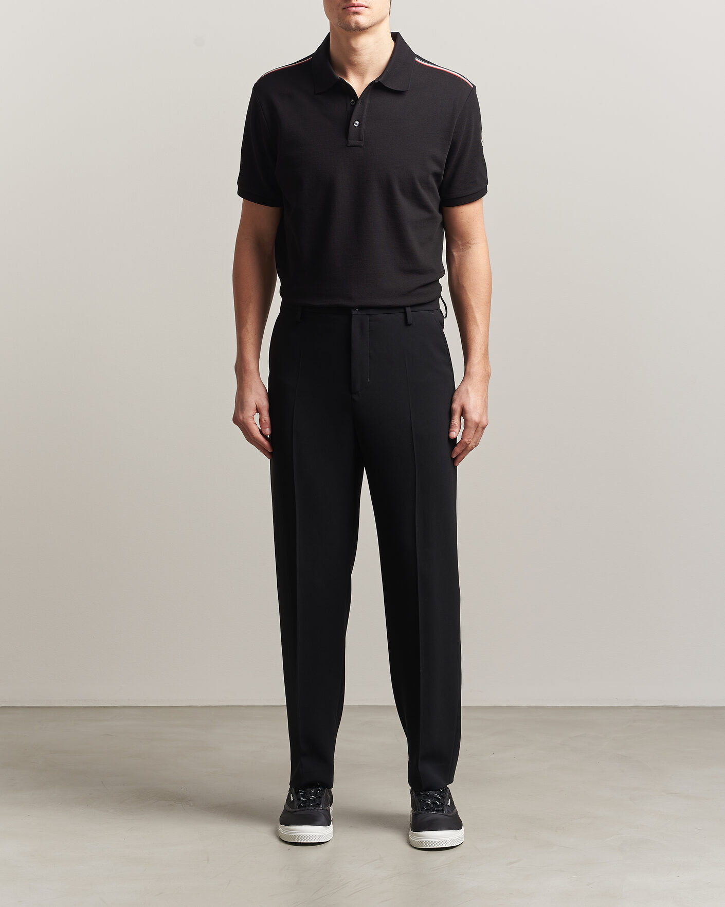 Herre | Polotrøjer | Moncler | Tricolore Shoulder Polo Black