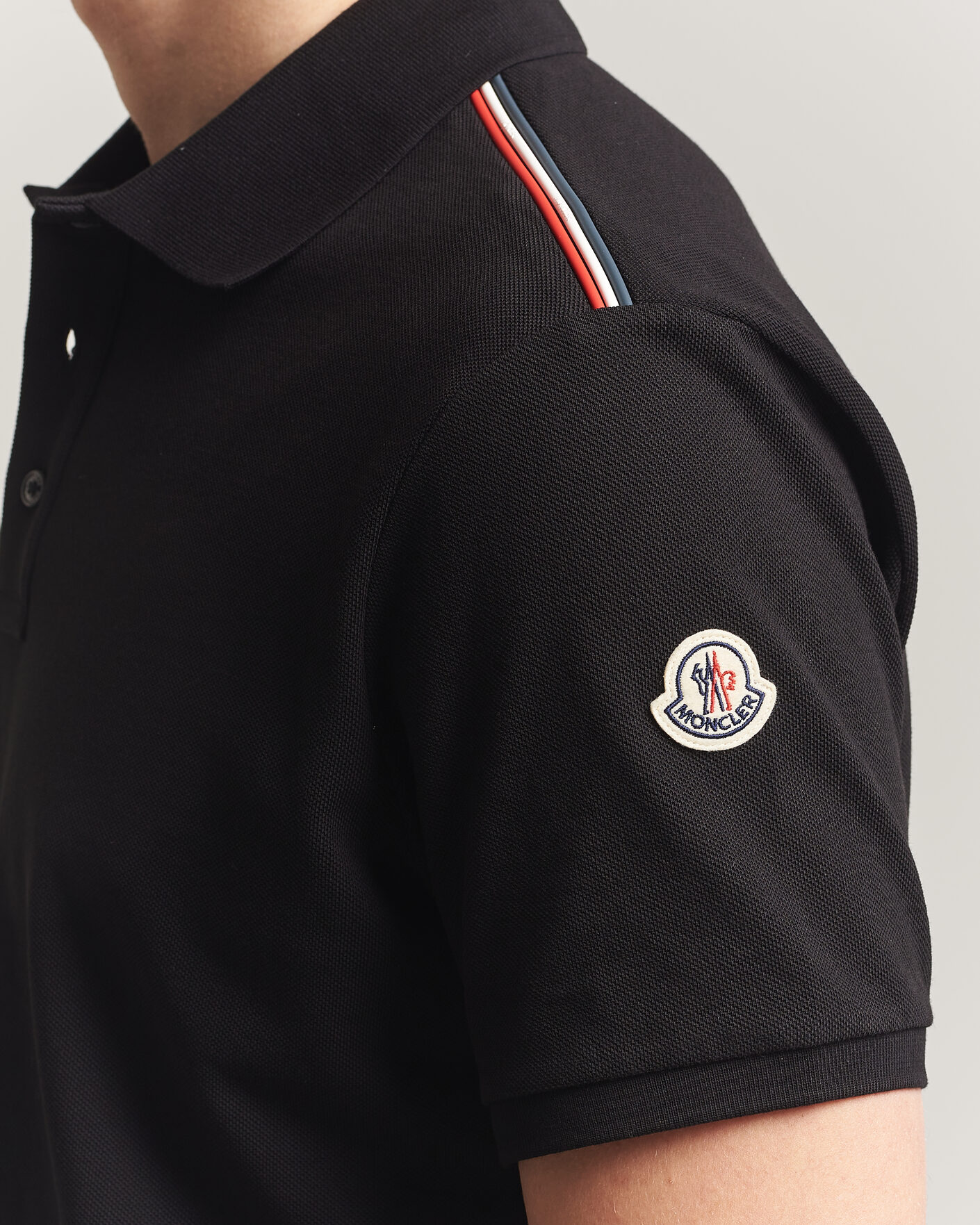 Herre | Polotrøjer | Moncler | Tricolore Shoulder Polo Black