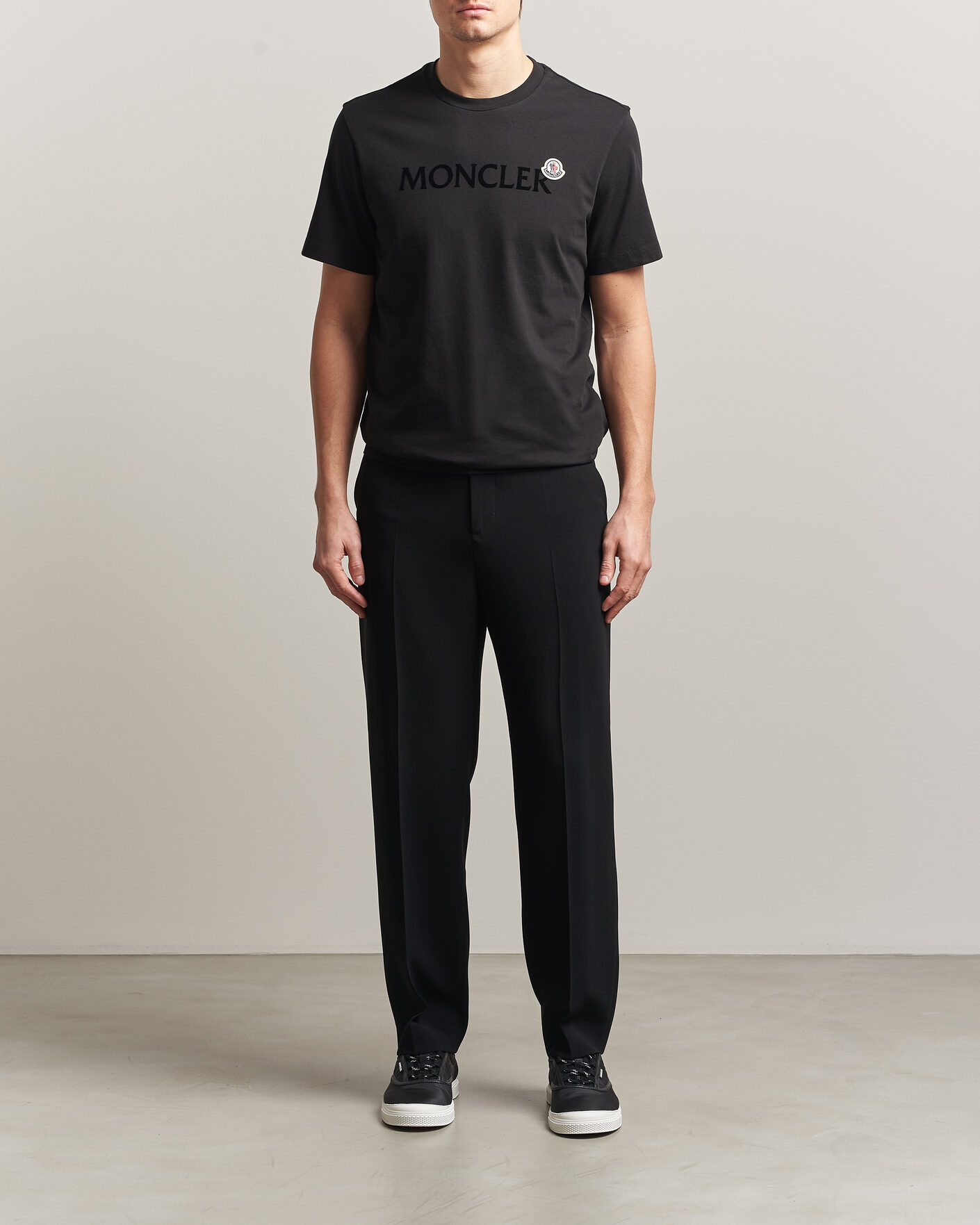 Herre | T-Shirts | Moncler | Lettering Logo T-Shirt Black