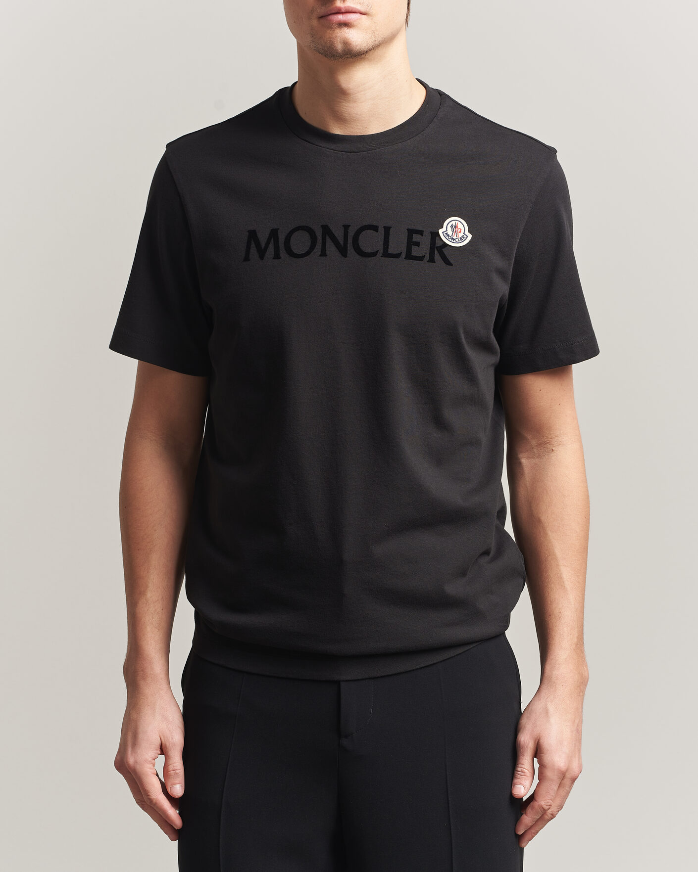 Herre | T-Shirts | Moncler | Lettering Logo T-Shirt Black