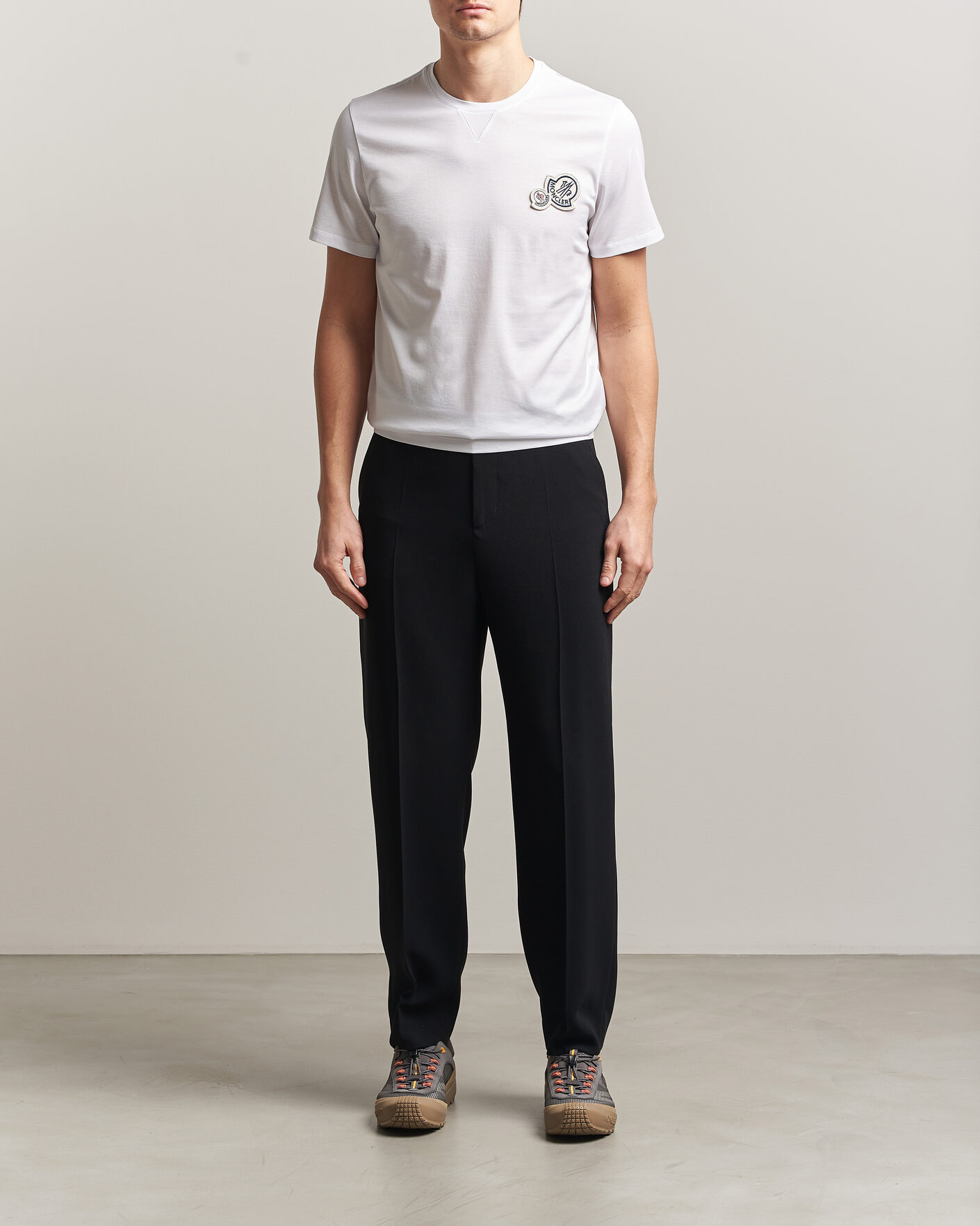 Herre | T-Shirts | Moncler | Double Logo T-Shirt White