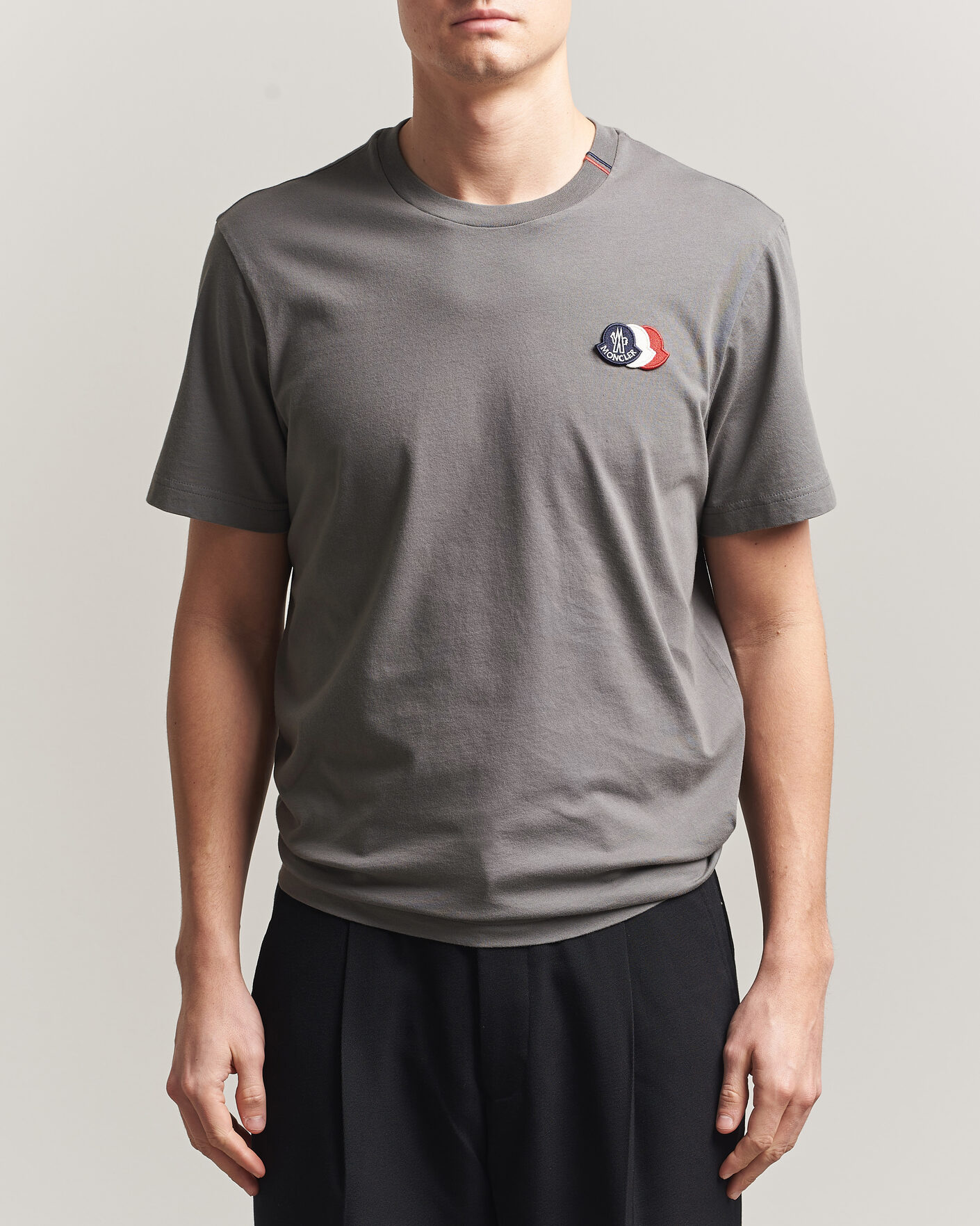 Herre | T-Shirts | Moncler | Tricolore Logo T-Shirt Grey