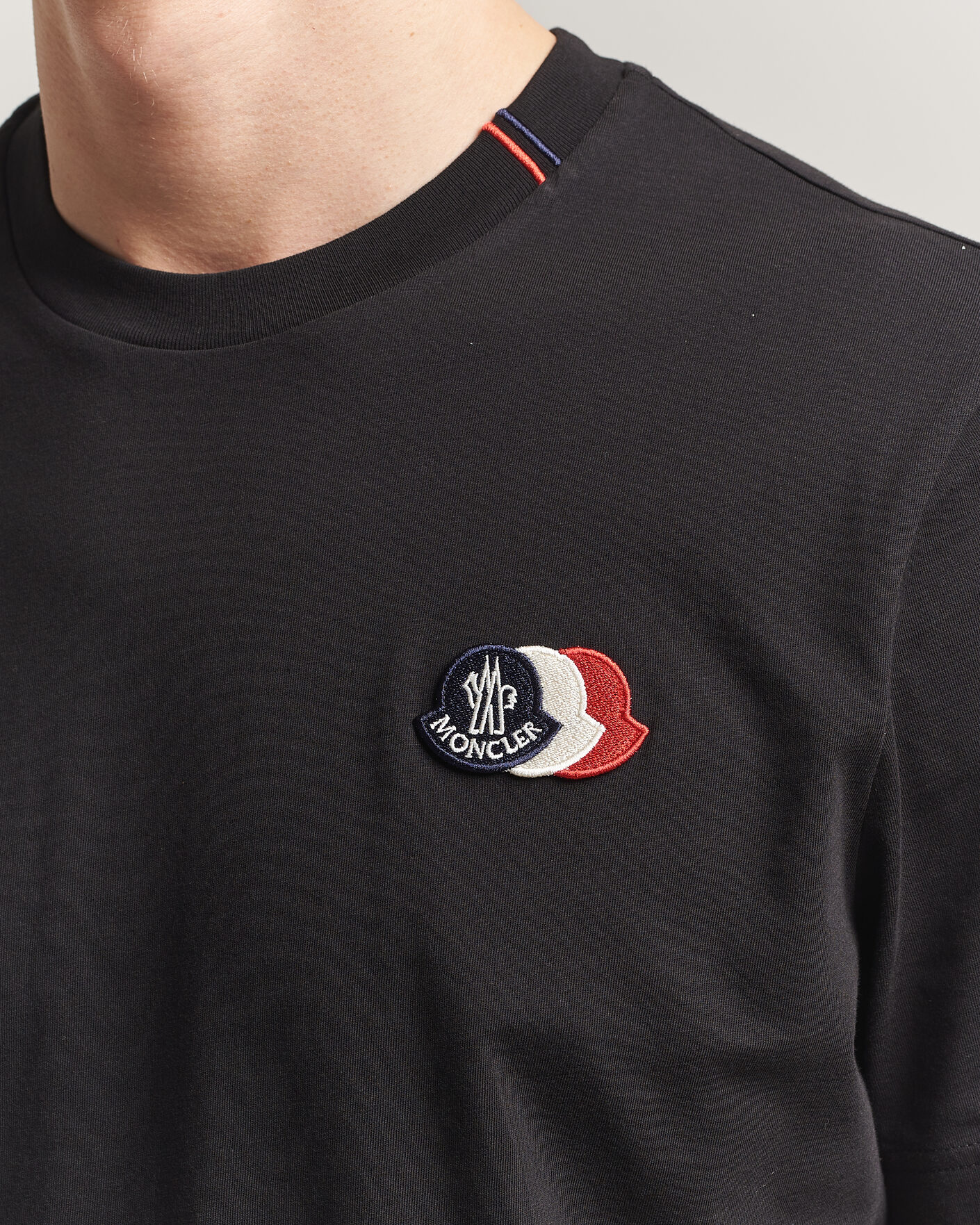 Herre | T-Shirts | Moncler | Tricolore Logo T-Shirt Black