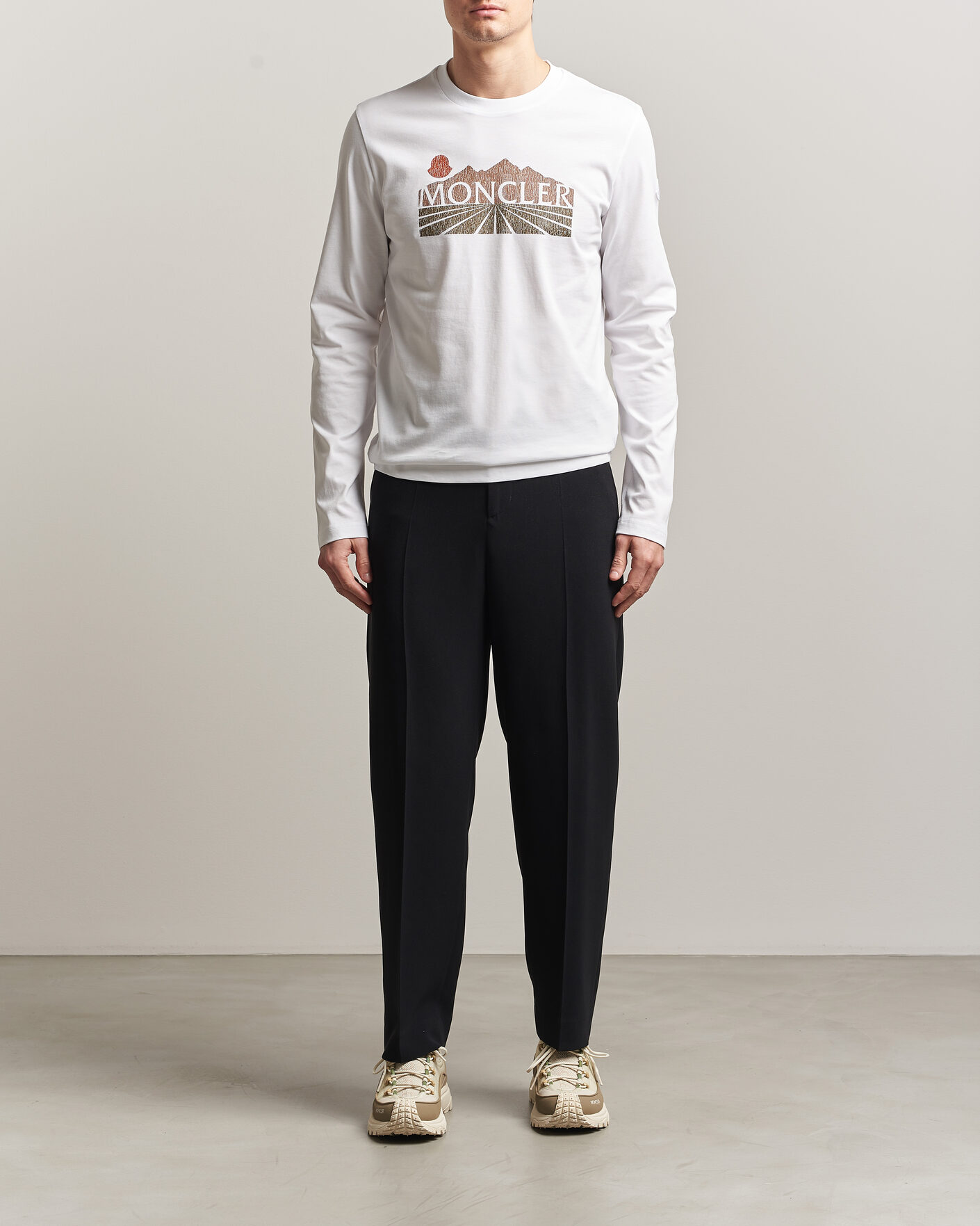 Herre | T-Shirts | Moncler | Graphic Long Sleeve T-Shirt White