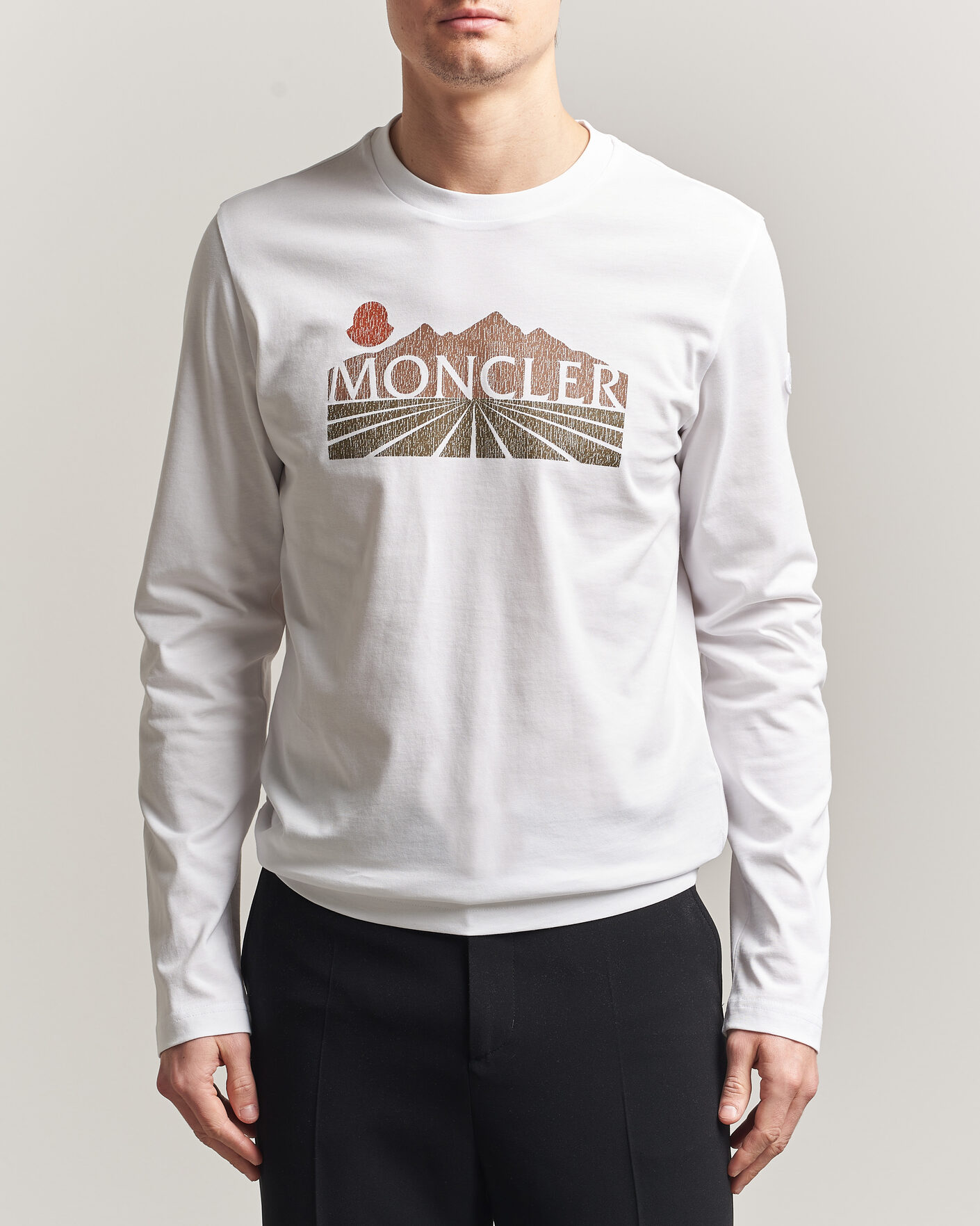 Herre | T-Shirts | Moncler | Graphic Long Sleeve T-Shirt White