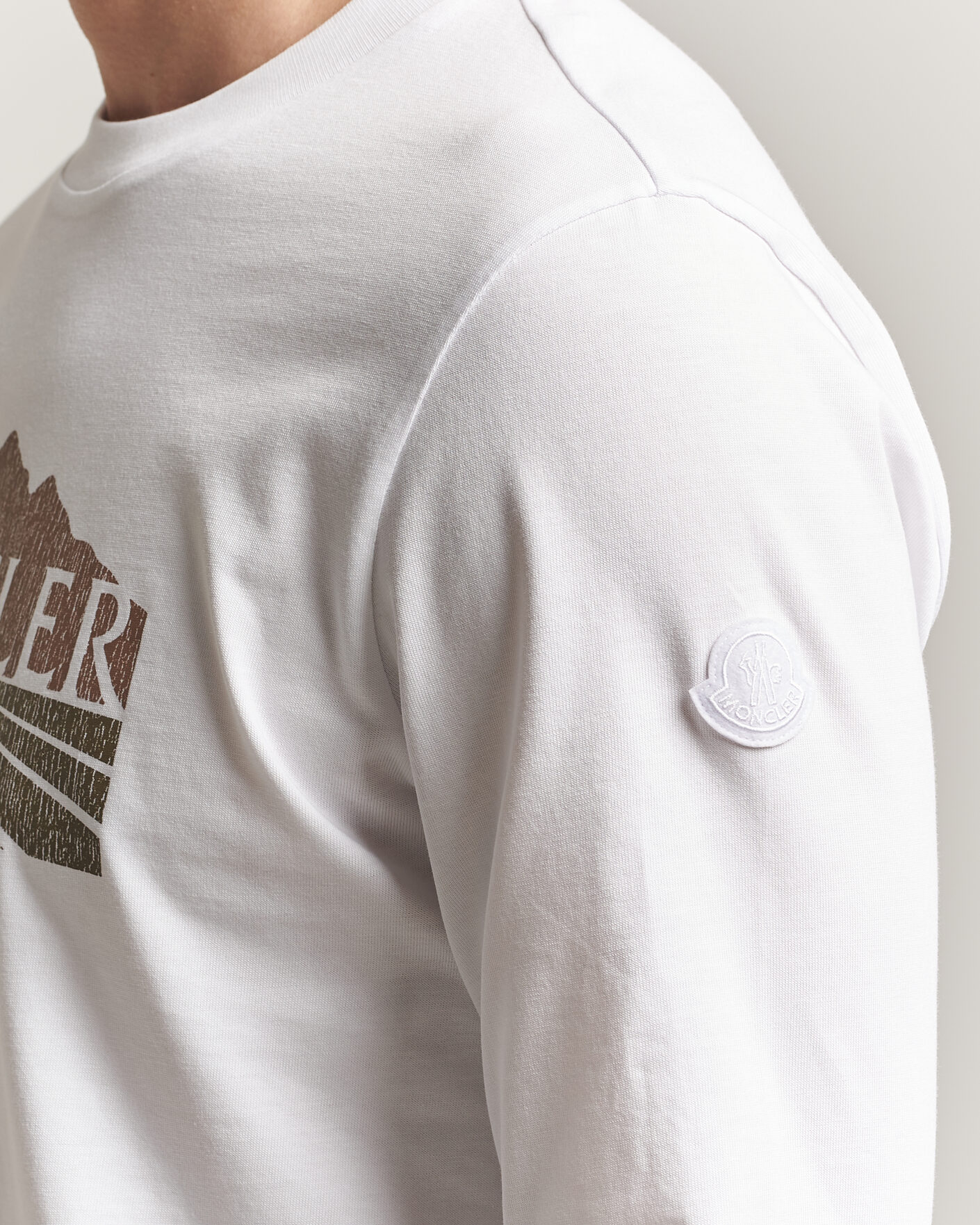 Herre | T-Shirts | Moncler | Graphic Long Sleeve T-Shirt White