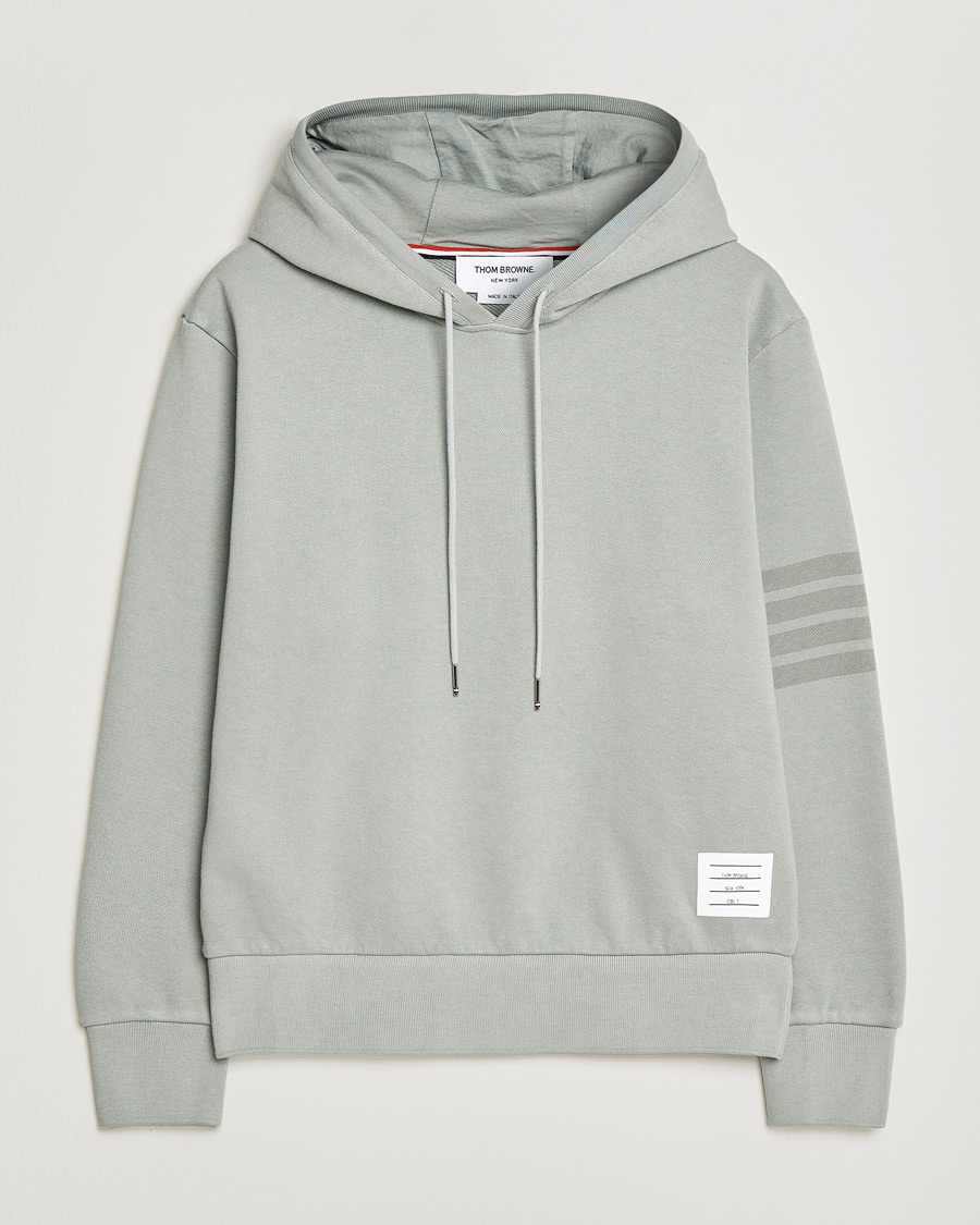 Herre | Trøjer | Thom Browne | Overdyed 4-Bar Hoodie Light Grey