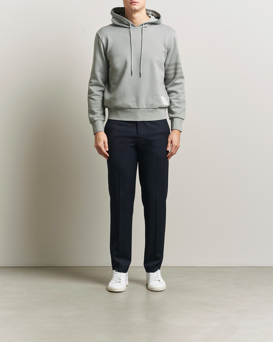 Herre | Trøjer | Thom Browne | Overdyed 4-Bar Hoodie Light Grey