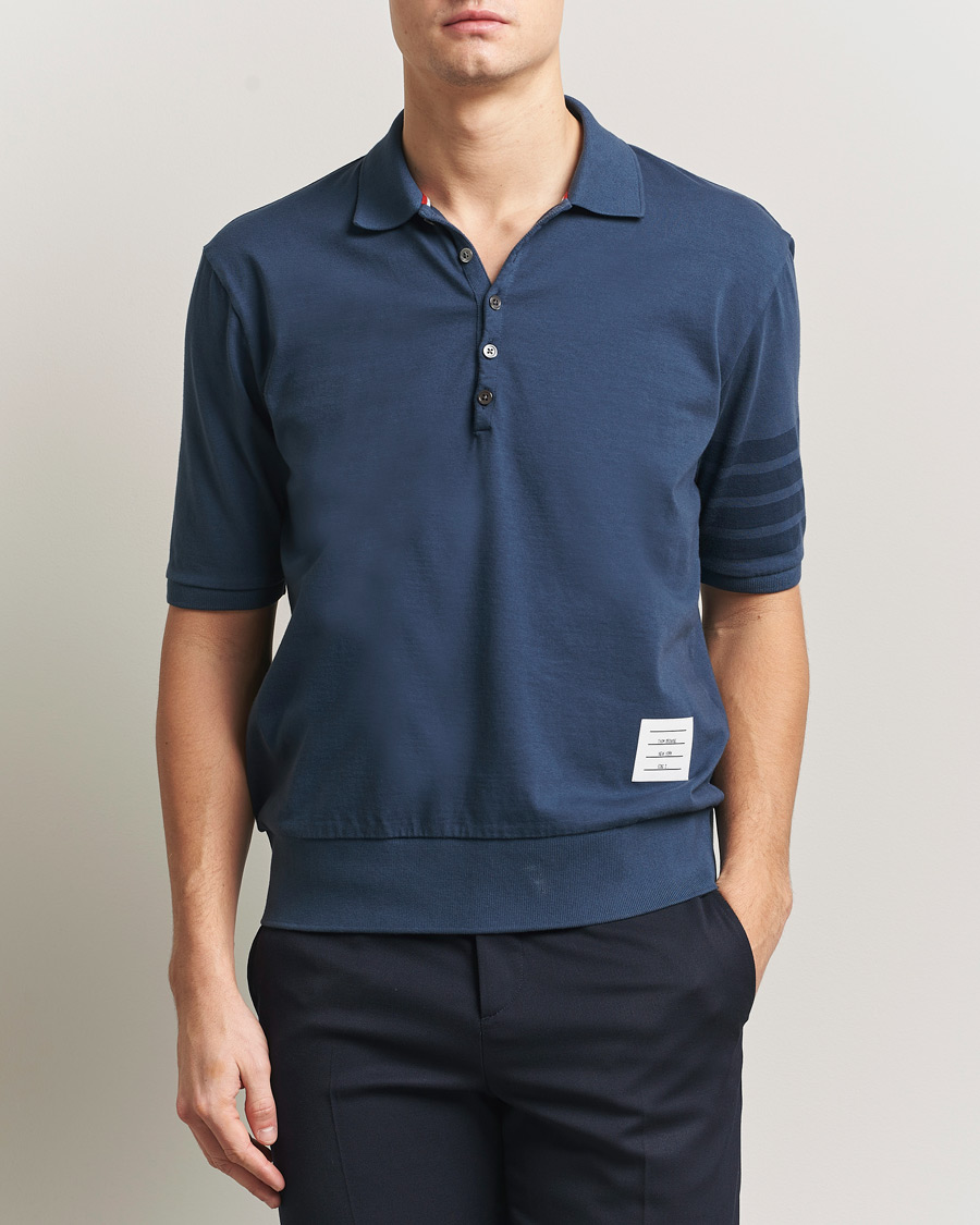 Herre | Polotrøjer | Thom Browne | Overdyed 4 Bar Polo Navy