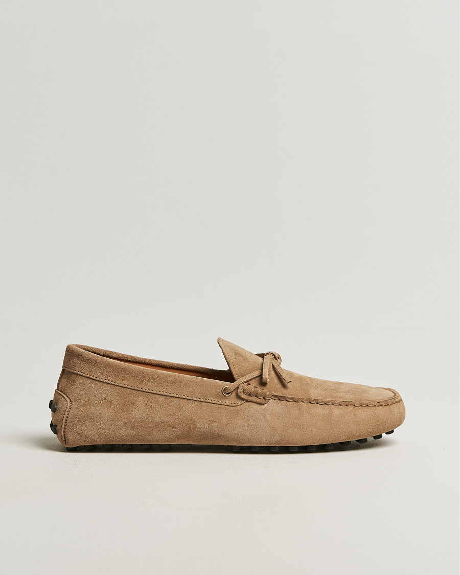 Herre | Mokkasiner | Tod's | Lacetto Gommino Carshoe Beige Suede