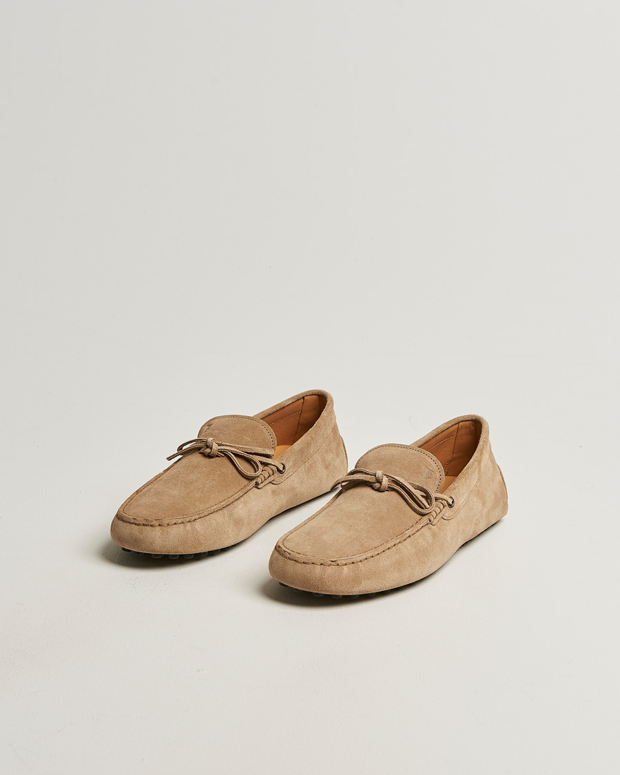 Herre | Mokkasiner | Tod's | Lacetto Gommino Carshoe Beige Suede