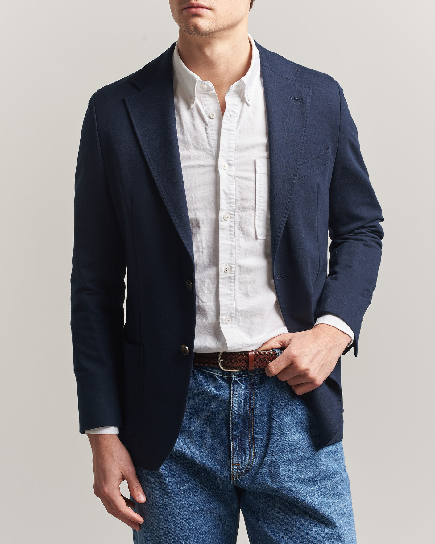 Herre | Blazere & jakker | Morris | Cotton Jersey Blazer Navy