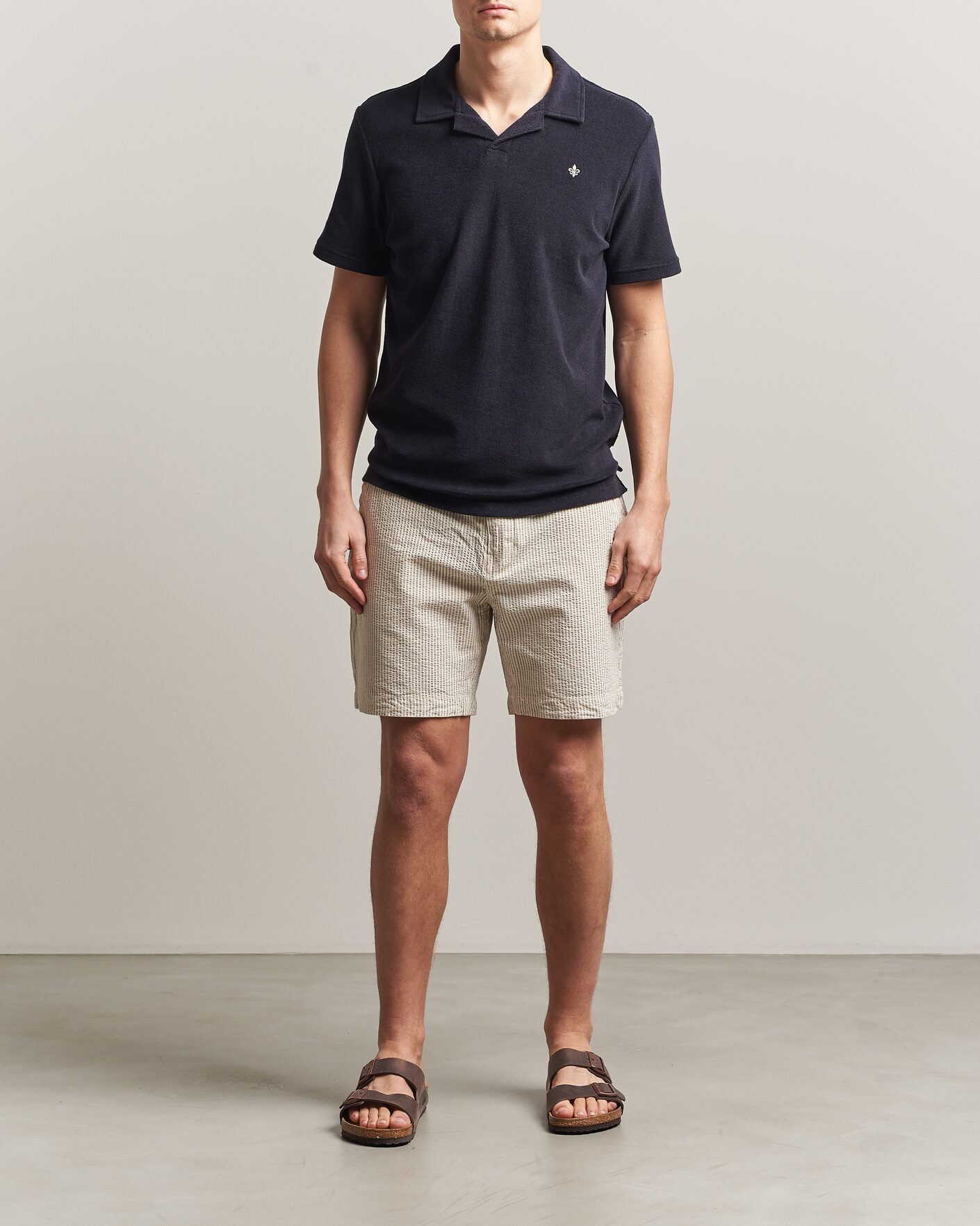 Herre | Shorts | Morris | Fenix Seersucker Shorts Khaki