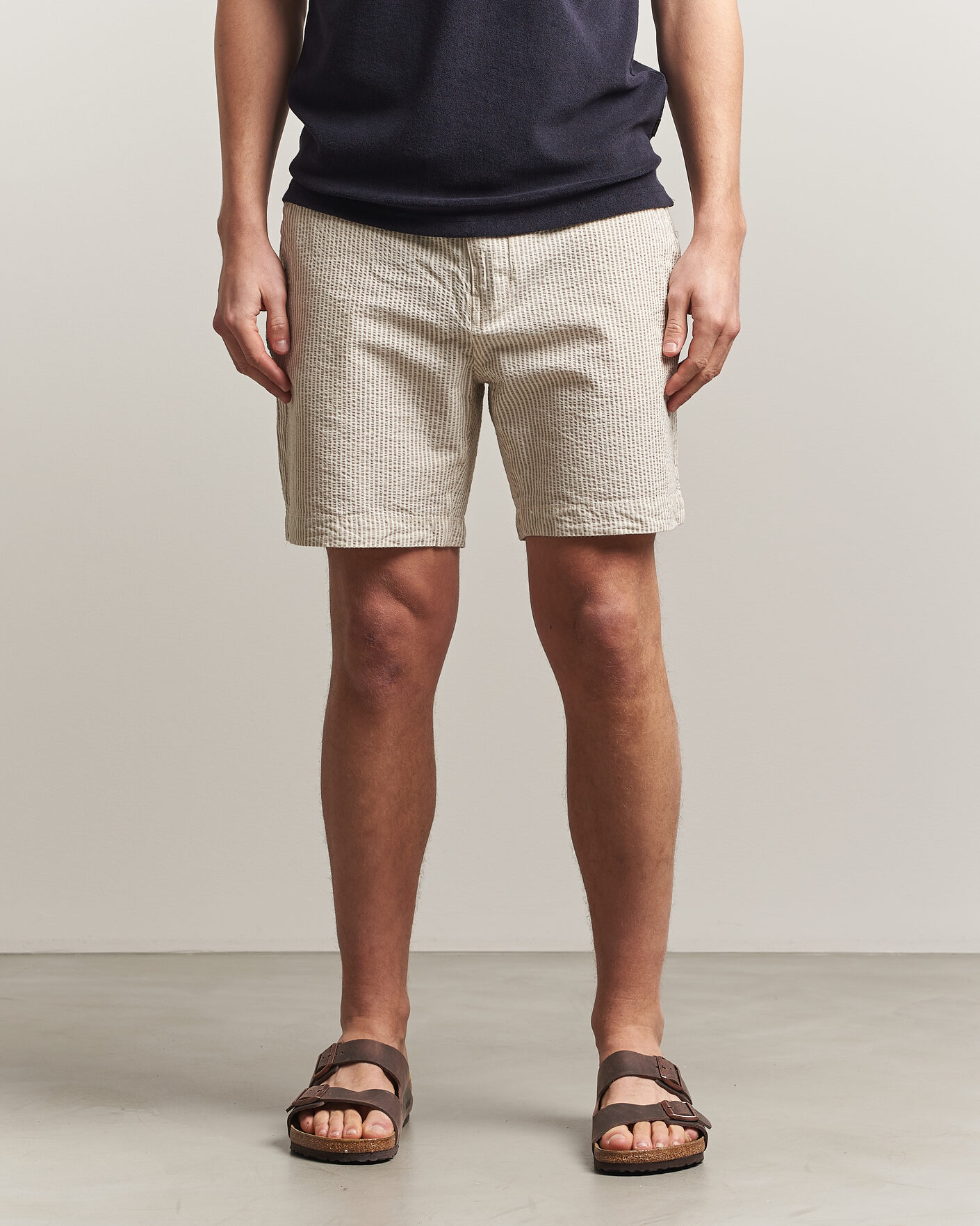 Herre | Shorts | Morris | Fenix Seersucker Shorts Khaki