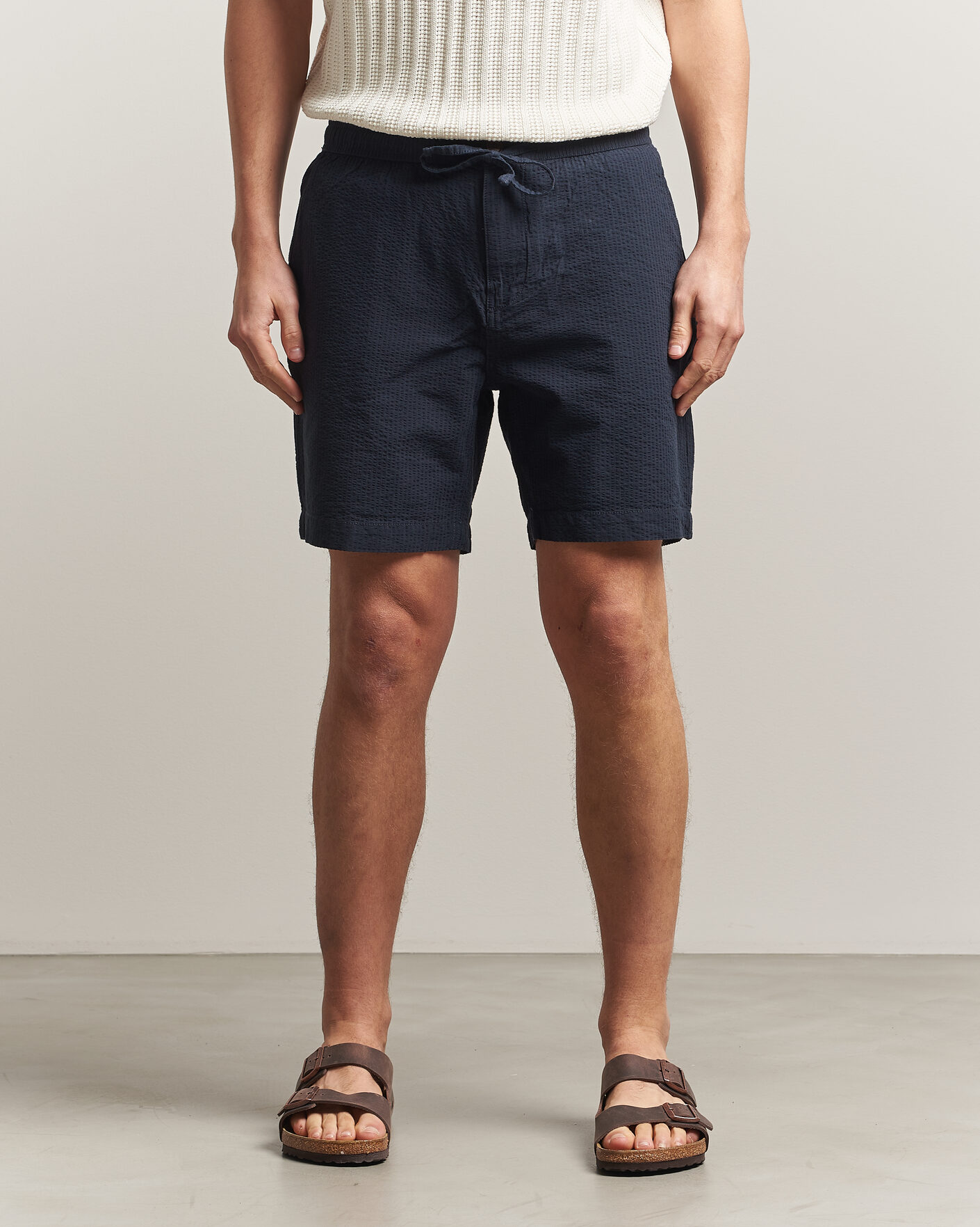 Herre | Shorts | Morris | Fenix Seersucker Shorts Dark Blue
