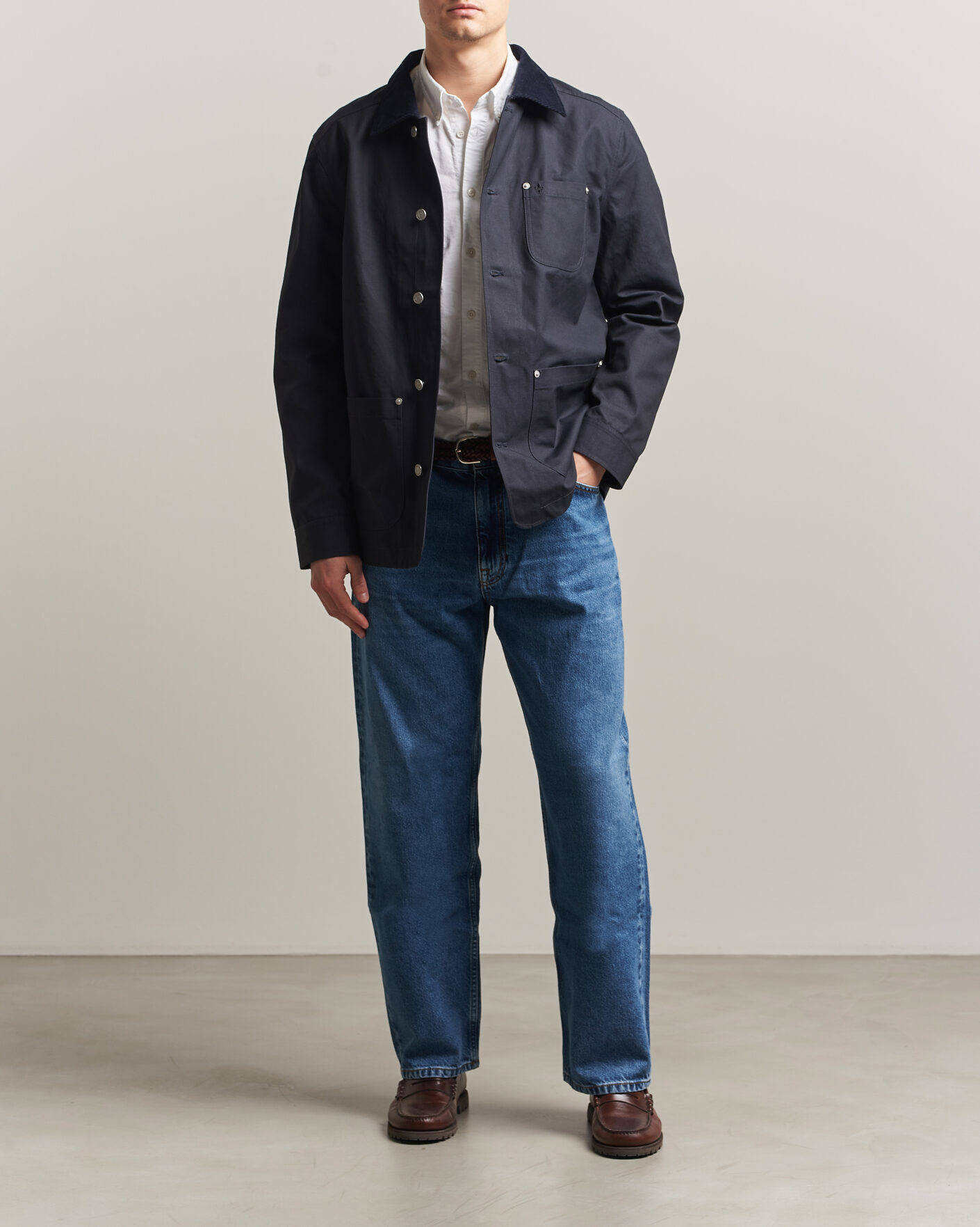Herre | Jakker | Morris | Belmont Wax Shirt Jacket Navy