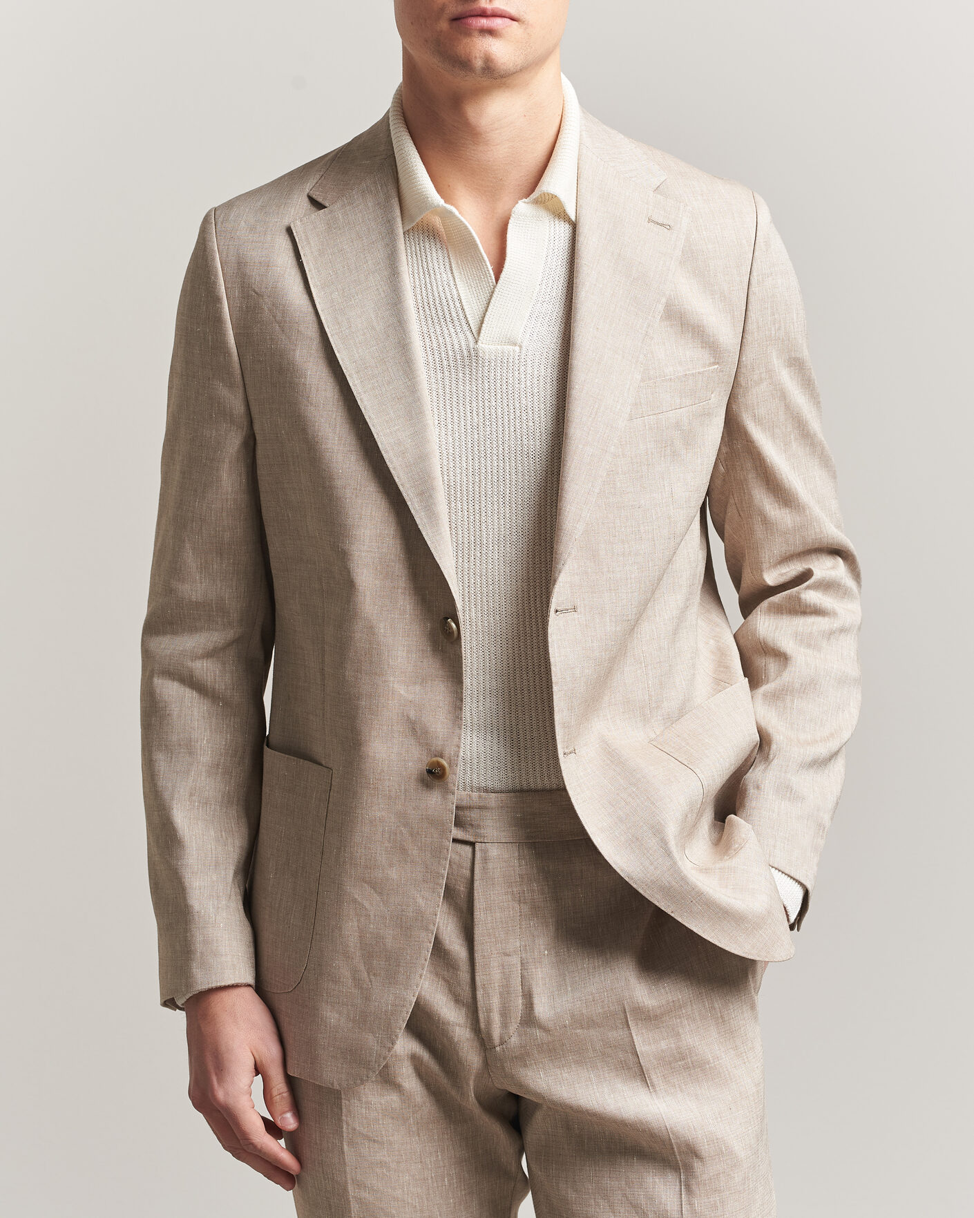 Herre | Blazere & jakker | Morris | Linen Suit Blazer Khaki