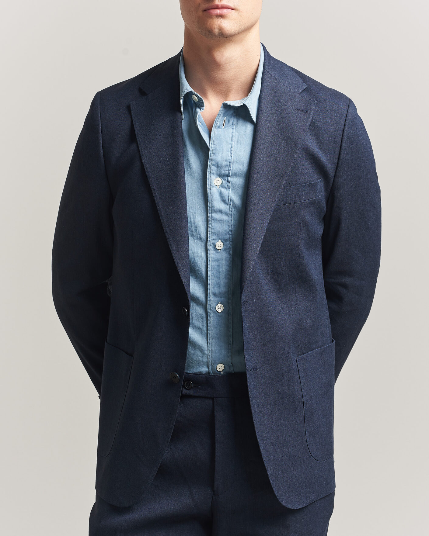 Herre | Blazere & jakker | Morris | Linen Suit Blazer Navy