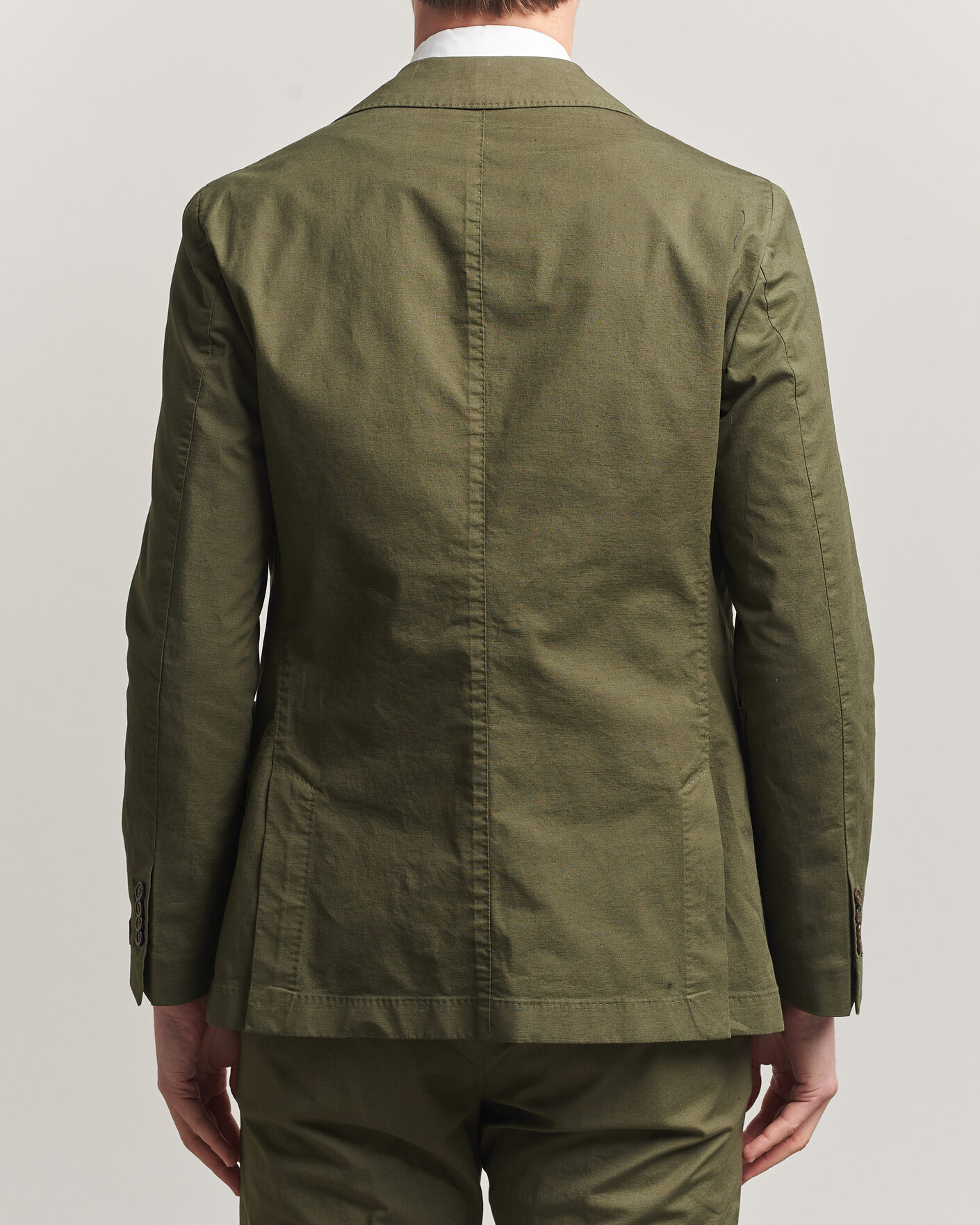 Herre | Blazere & jakker | Morris | Washed Cotton Suit Blazer Olive
