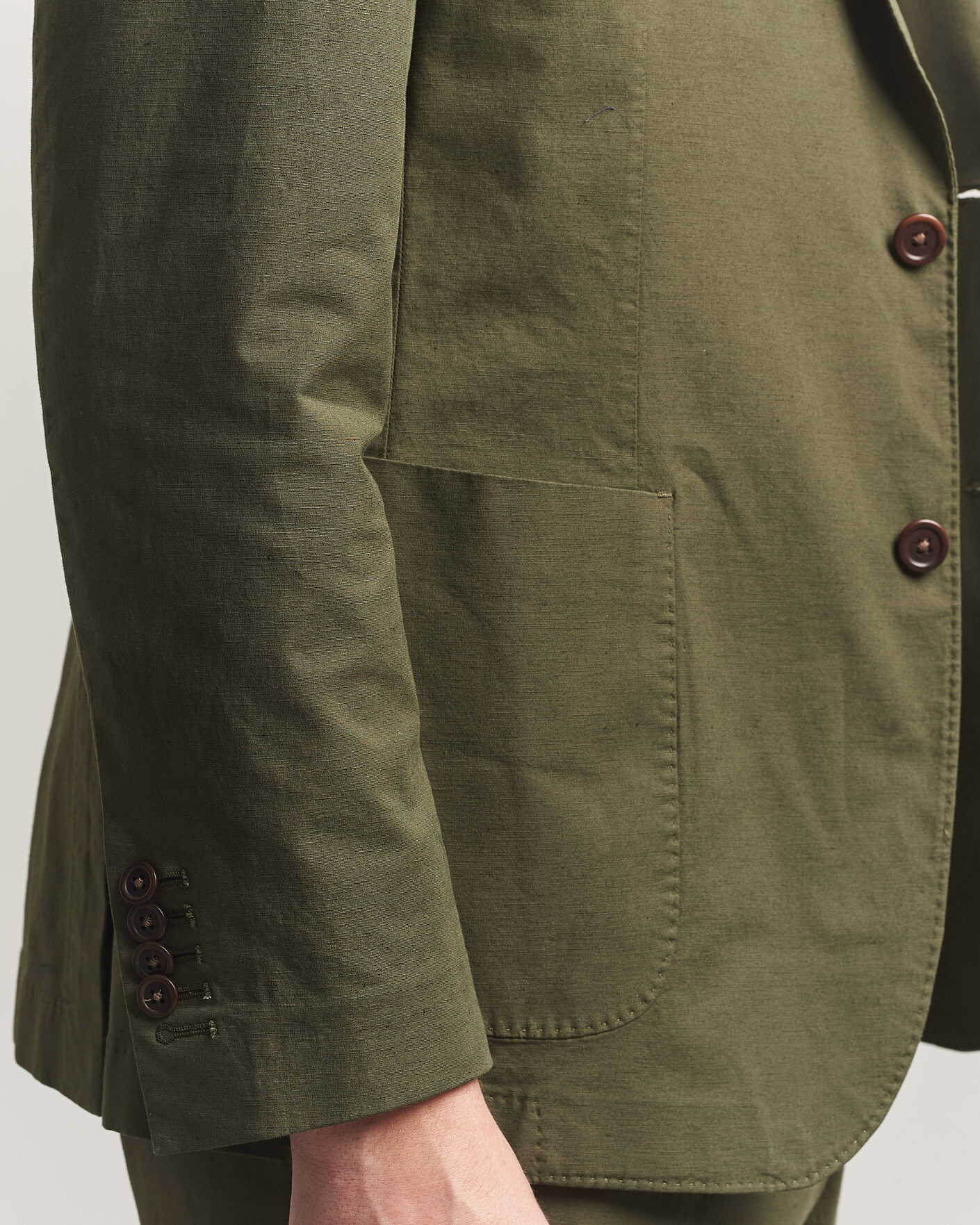 Herre | Blazere & jakker | Morris | Washed Cotton Suit Blazer Olive