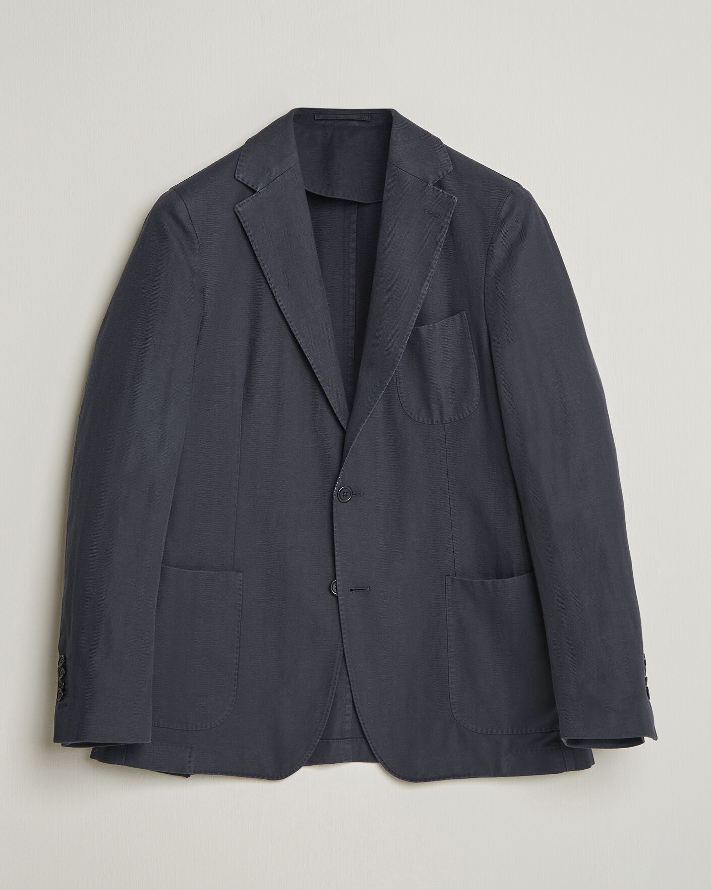 Herre | Blazere & jakker | Morris | Washed Cotton Herringbone Blazer Navy