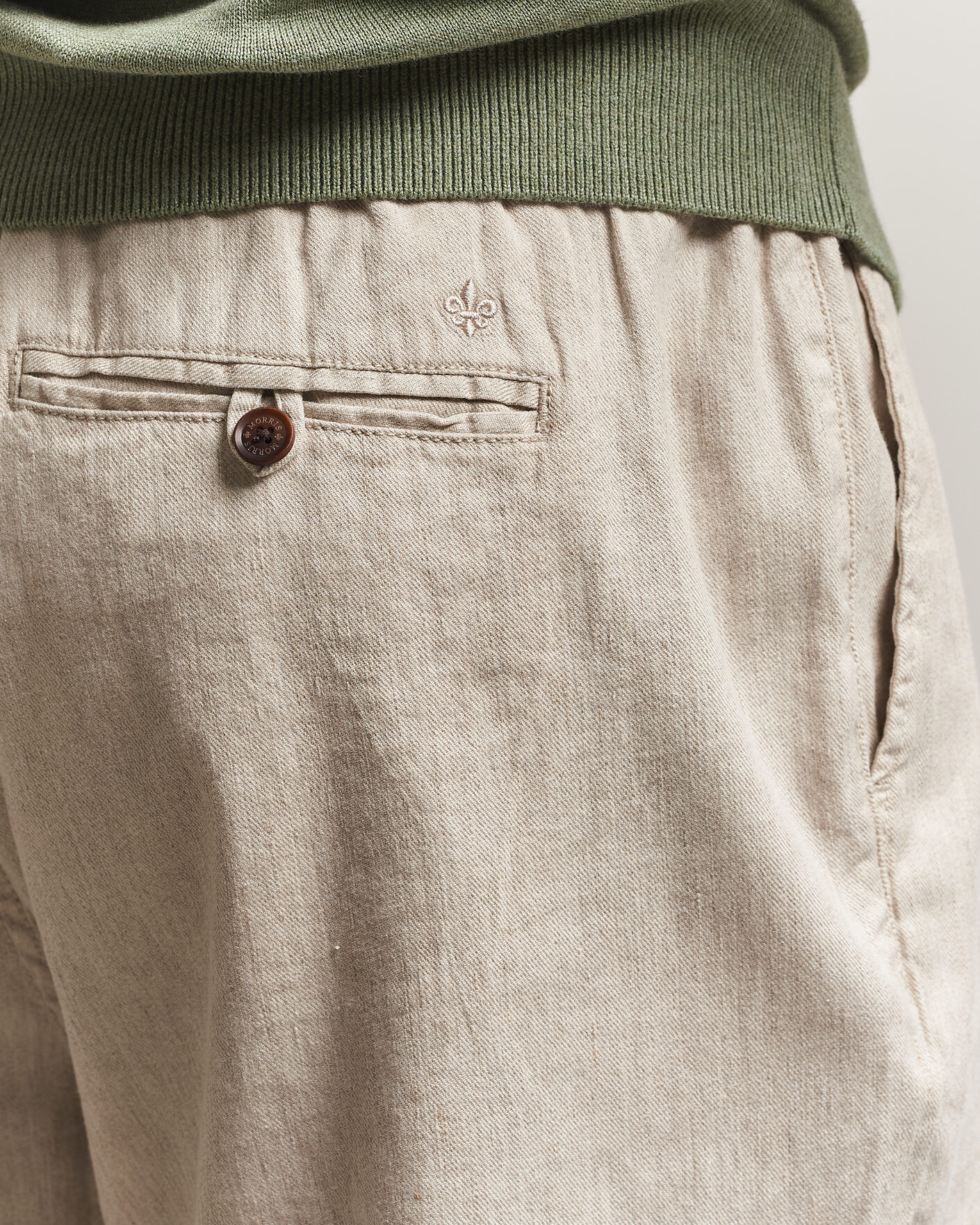 Herre | Bukser | Morris | Fenix Linen Trousers Khaki
