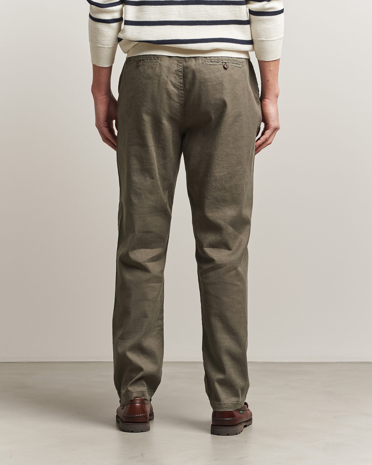 Herre | Bukser | Morris | Fenix Linen Trousers Olive