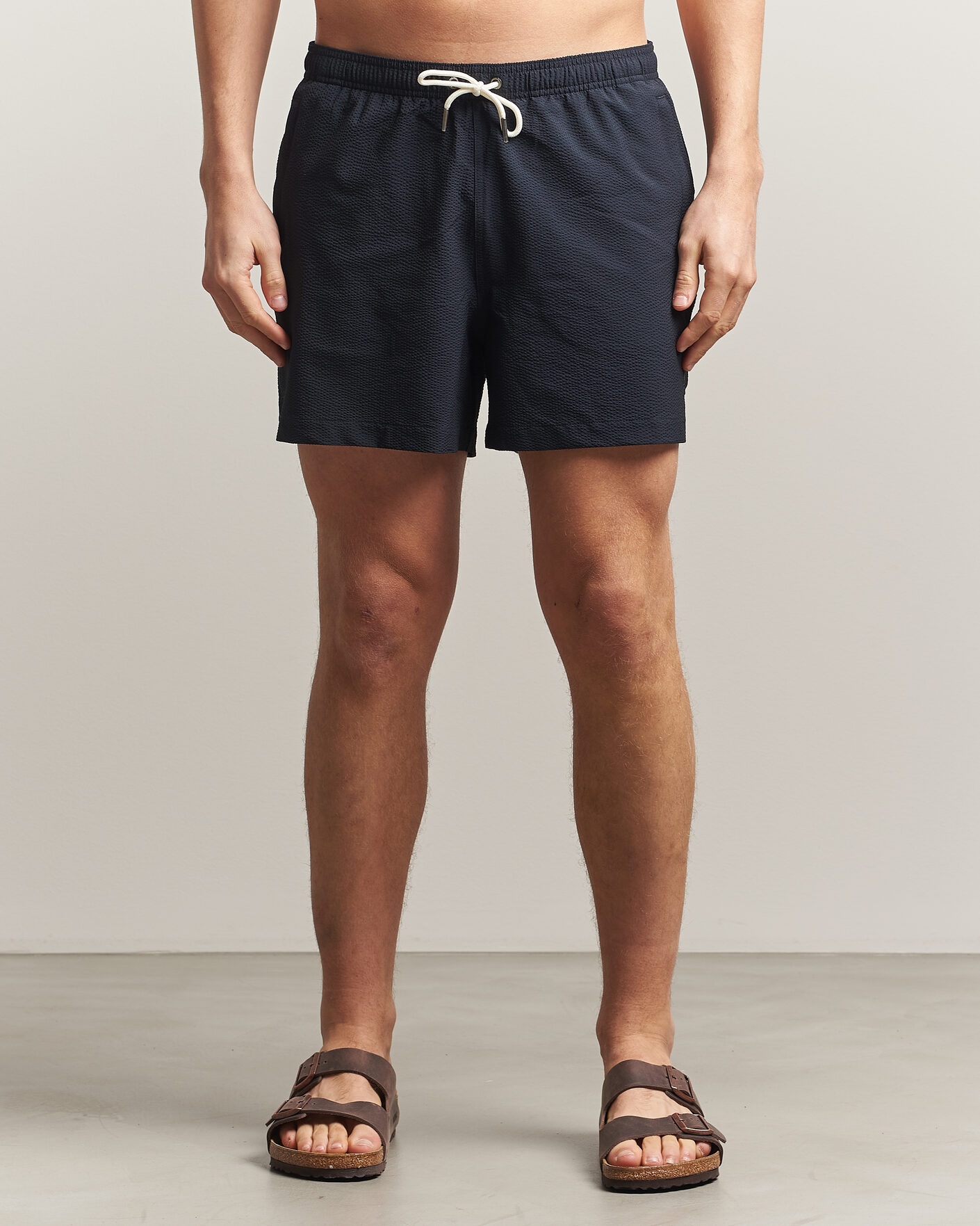 Herre | Badebukser | Morris | Seersucker Bathing Trunks Dark Blue
