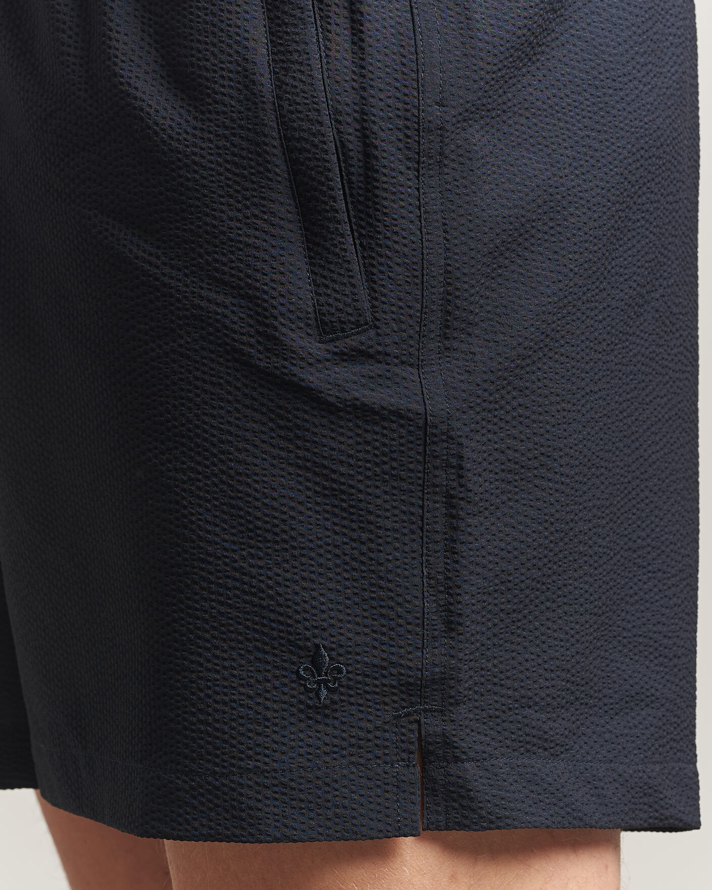 Herre | Badebukser | Morris | Seersucker Bathing Trunks Dark Blue
